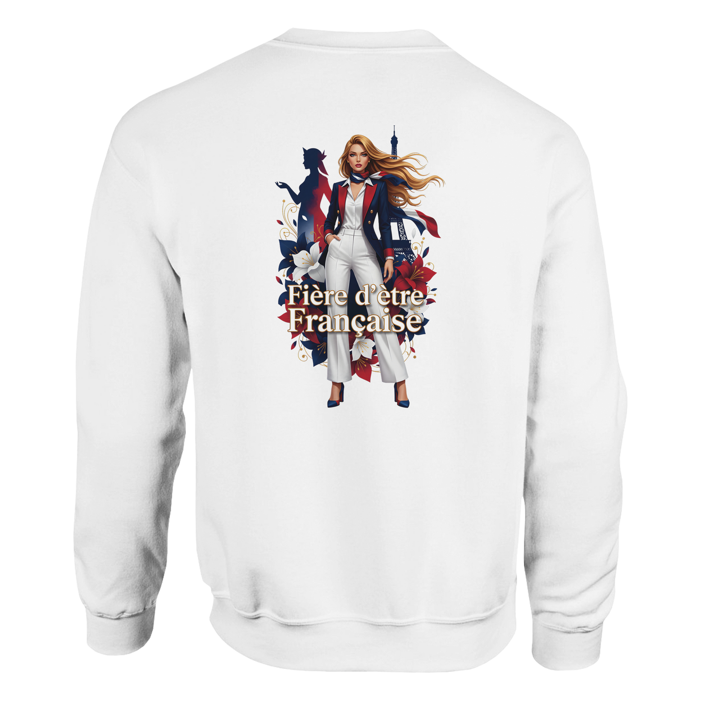 Sweat-shirt Femme Fière d'être Française - Coupe Classique Premium