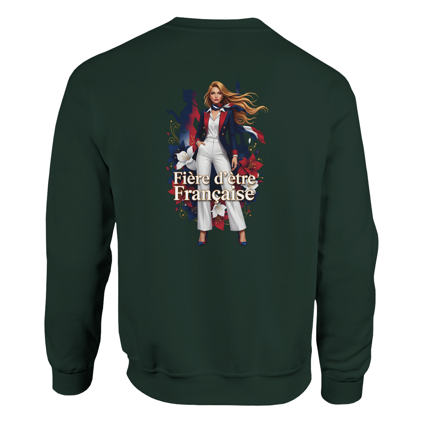 Sweat-shirt Femme Fière d'être Française - Coupe Classique Premium