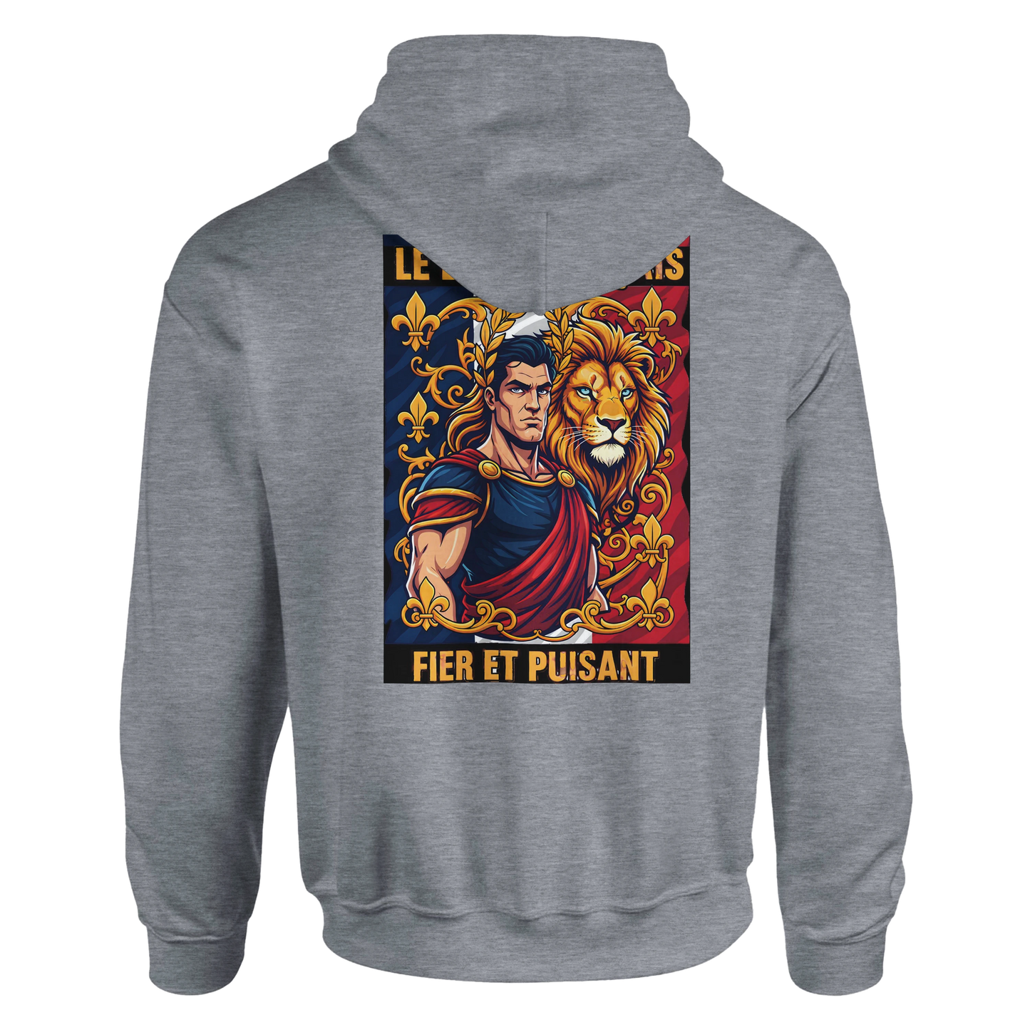Sweat à capuche homme motif Lion Fort – Hoodie épais et confortable