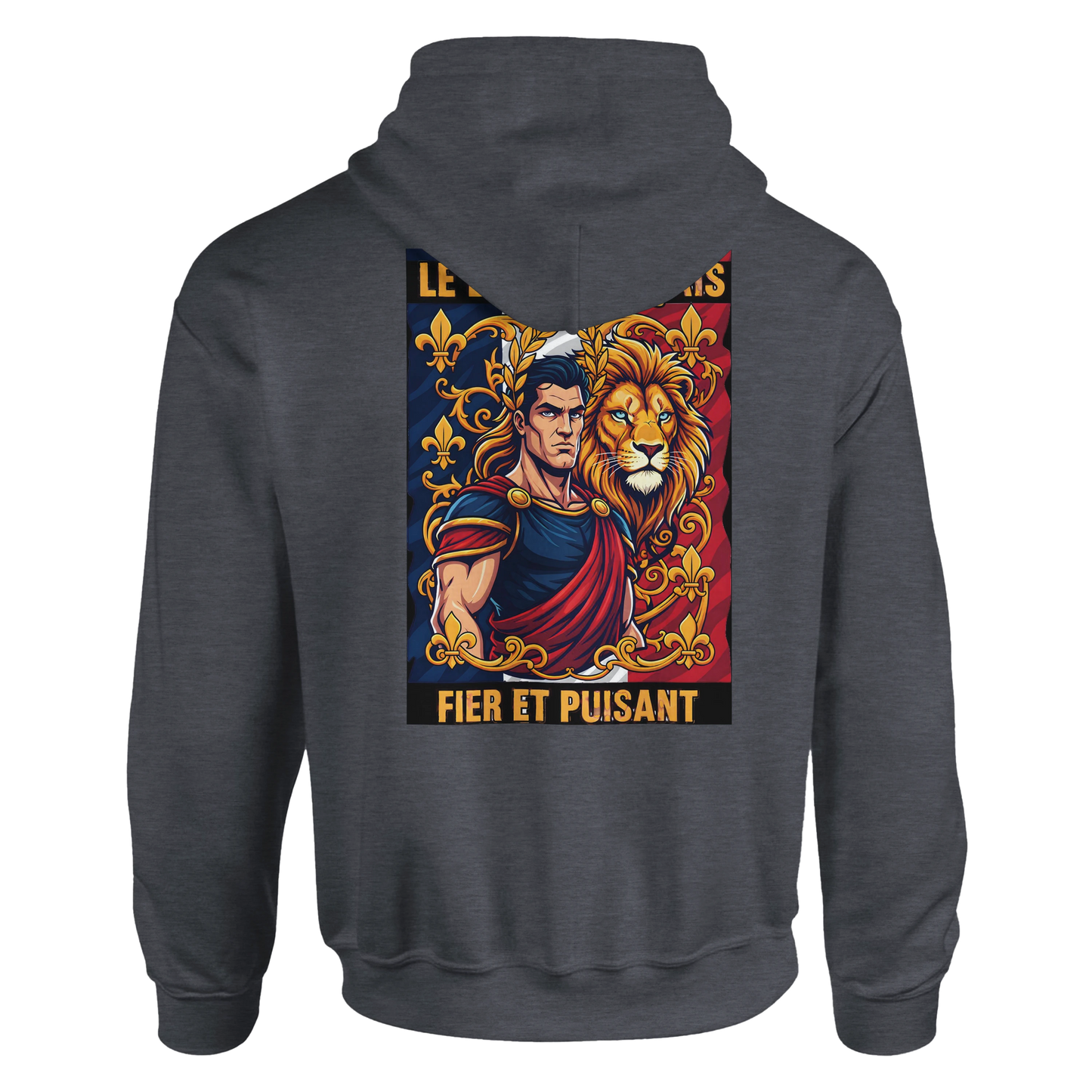 Sweat à capuche homme motif Lion Fort – Hoodie épais et confortable