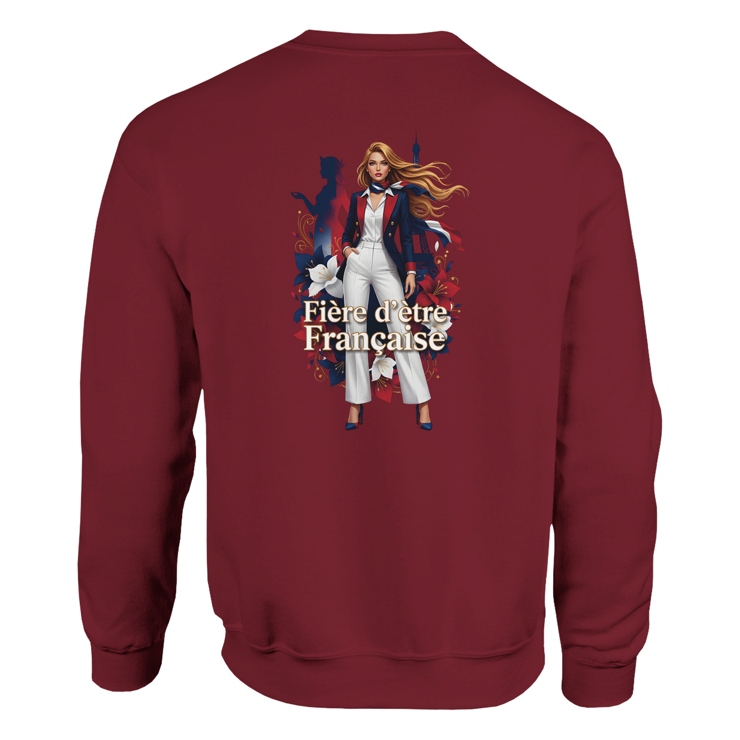 Sweat-shirt Femme Fière d'être Française - Coupe Classique Premium