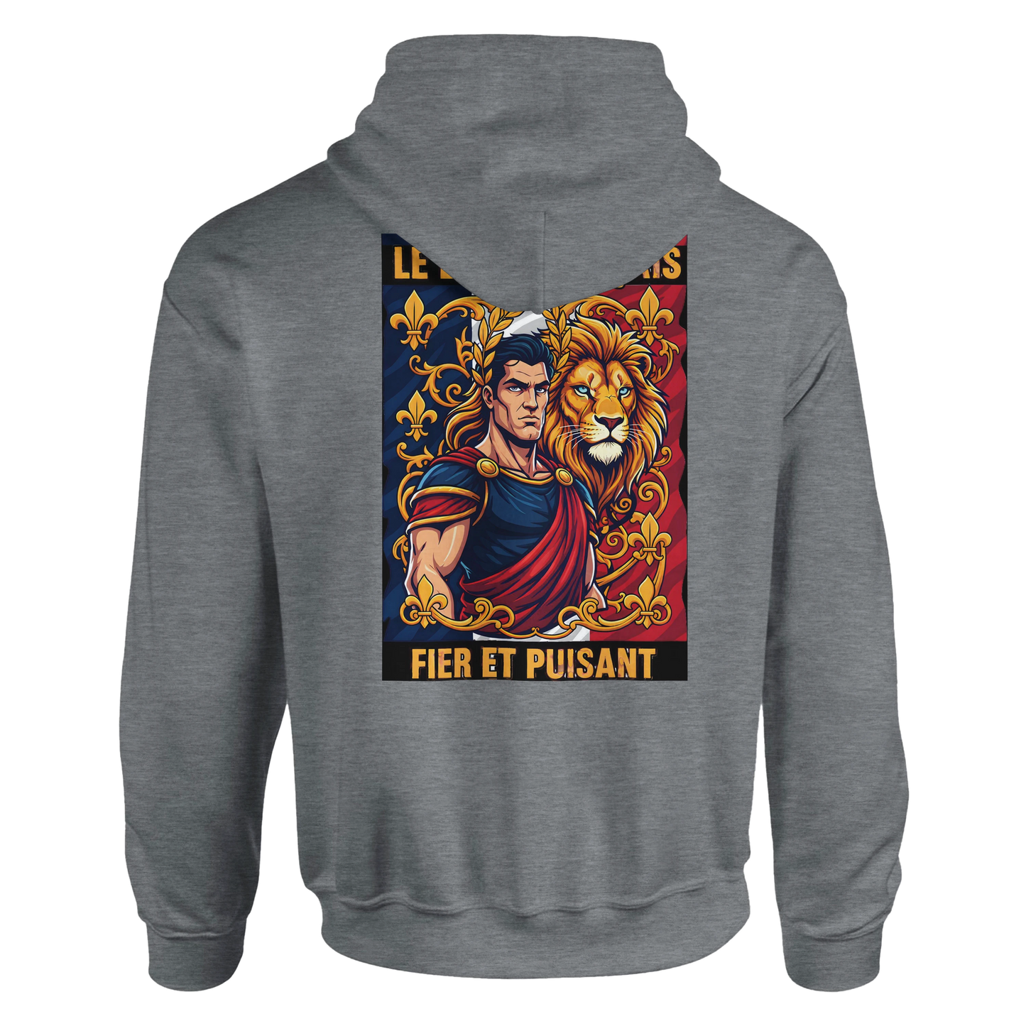 Sweat à capuche homme motif Lion Fort – Hoodie épais et confortable