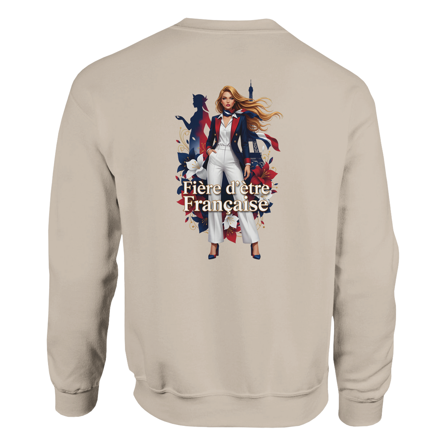 Sweat-shirt Femme Fière d'être Française - Coupe Classique Premium