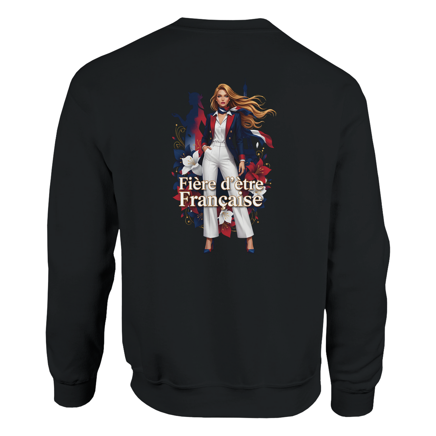 Sweat-shirt Femme Fière d'être Française - Coupe Classique Premium