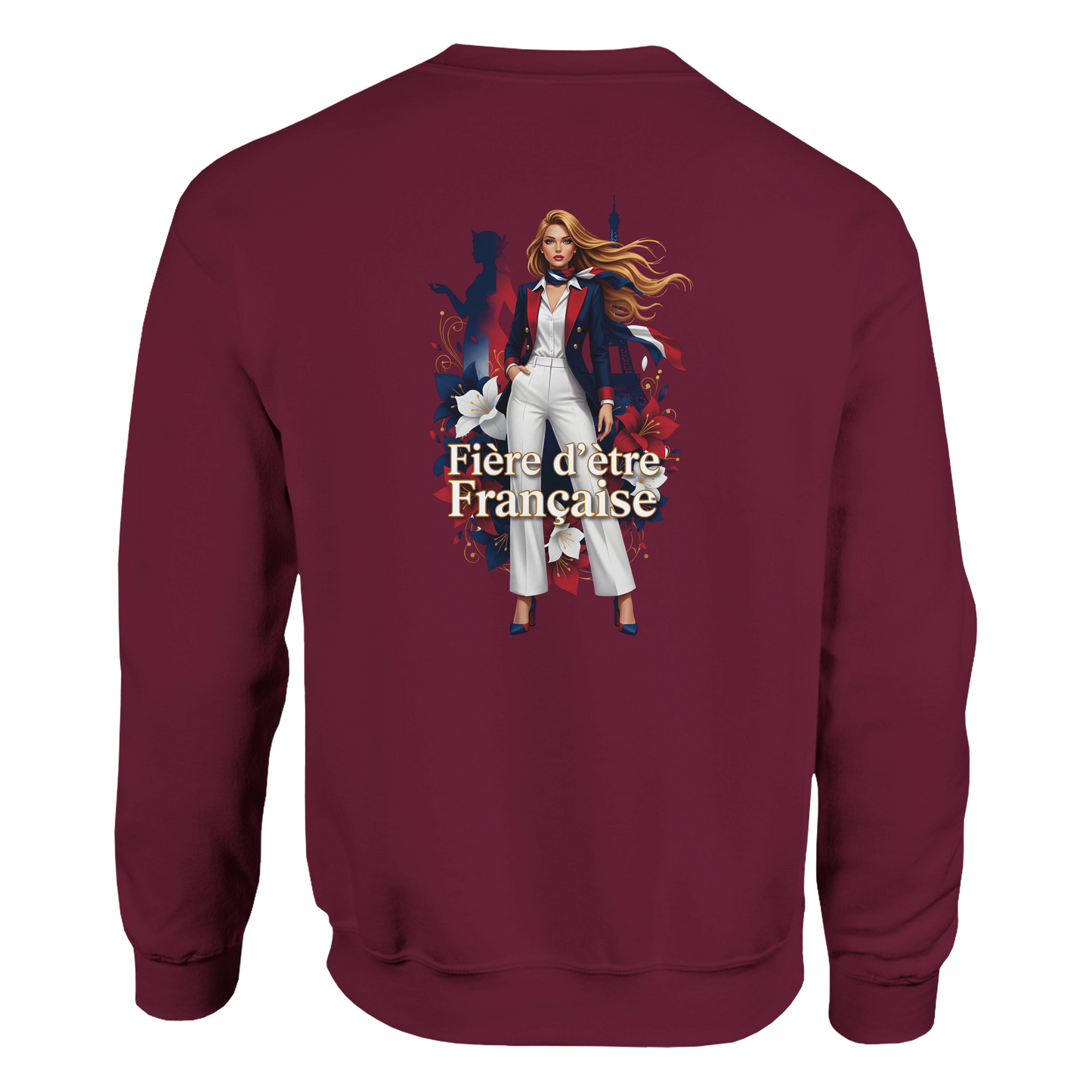 Sweat-shirt Femme Fière d'être Française - Coupe Classique Premium