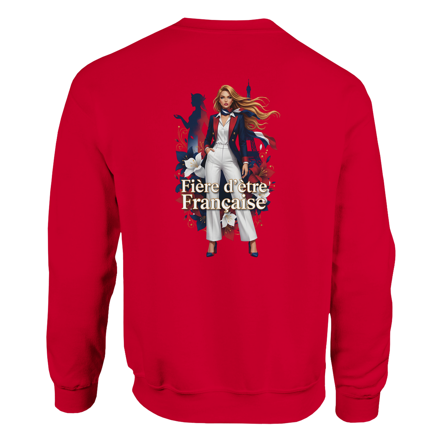 Sweat-shirt Femme Fière d'être Française - Coupe Classique Premium