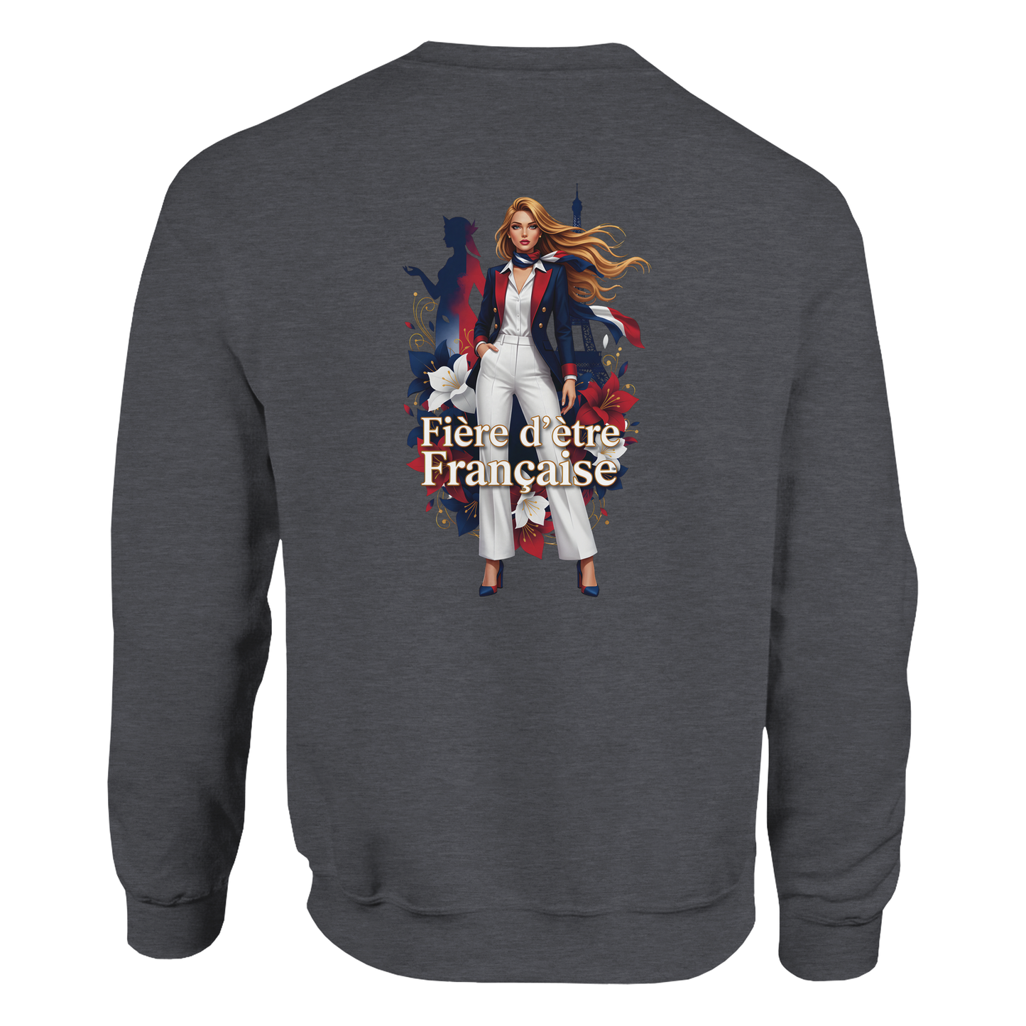 Sweat-shirt Femme Fière d'être Française - Coupe Classique Premium