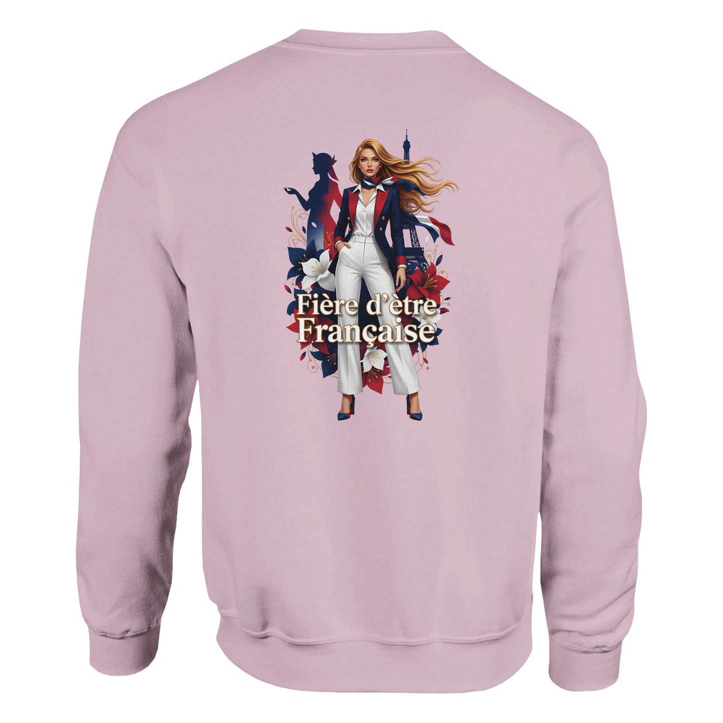 Sweat-shirt Femme Fière d'être Française - Coupe Classique Premium