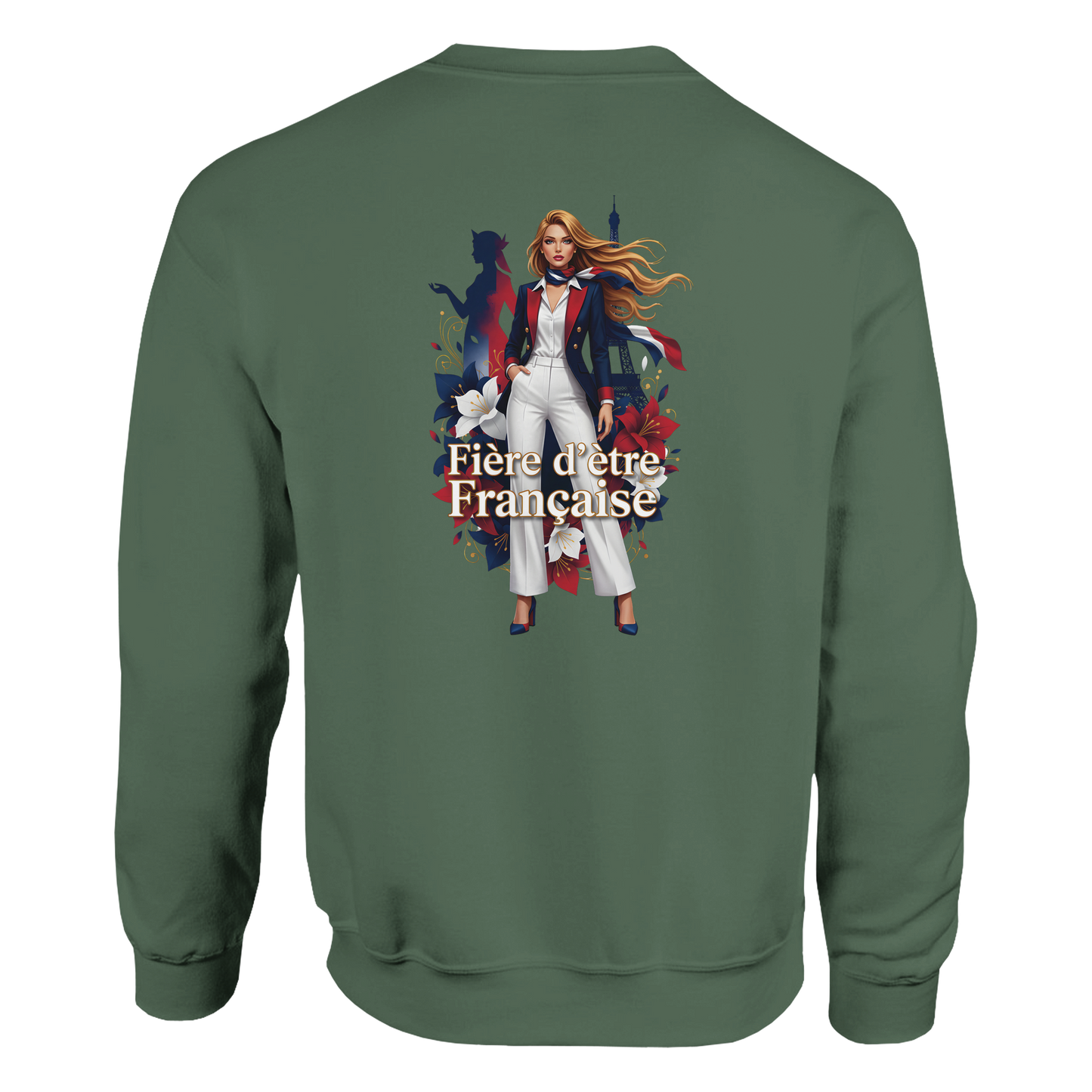 Sweat-shirt Femme Fière d'être Française - Coupe Classique Premium