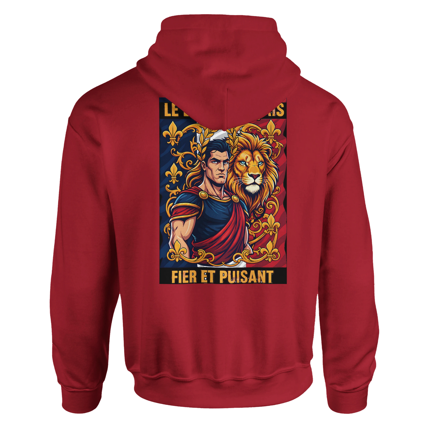 Sweat à capuche homme motif Lion Fort – Hoodie épais et confortable