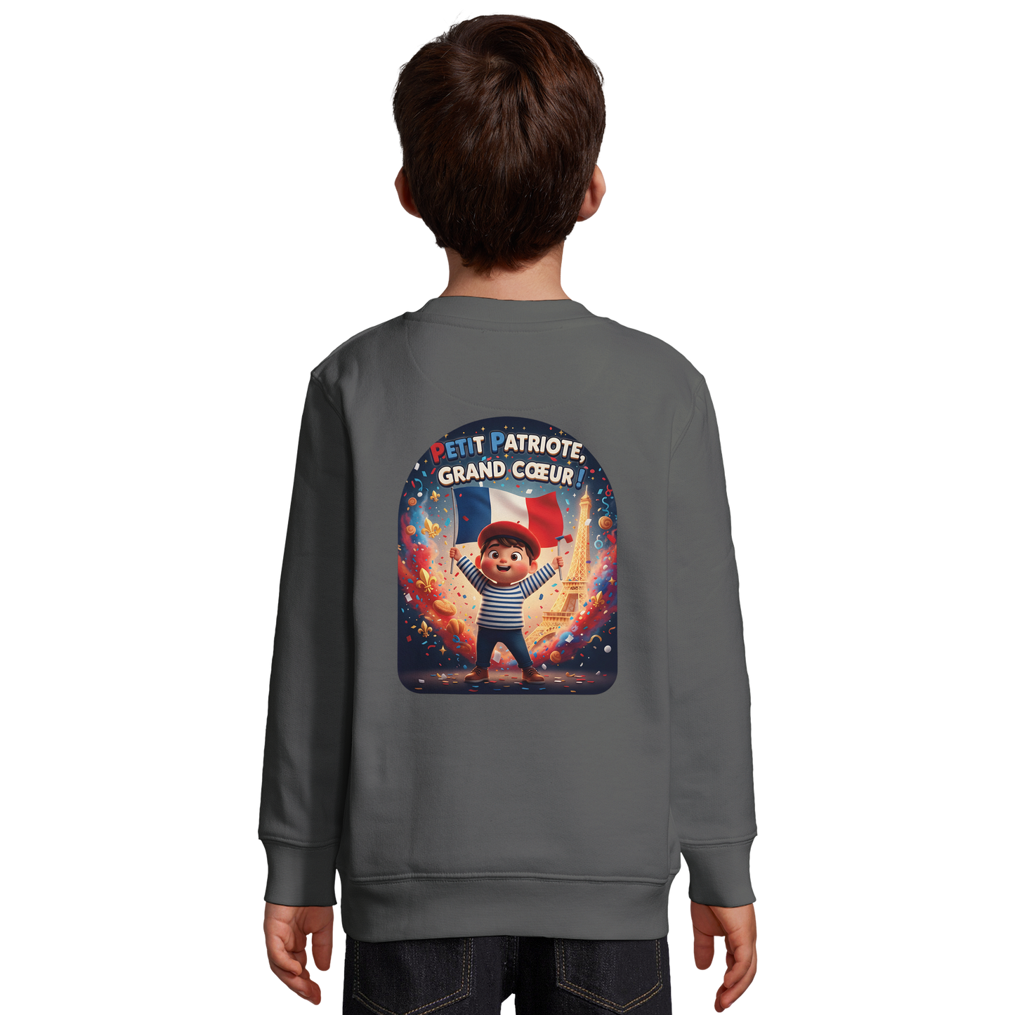 Sweat-shirt Garçon Petit Patriote - Coton Recyclé Confortable