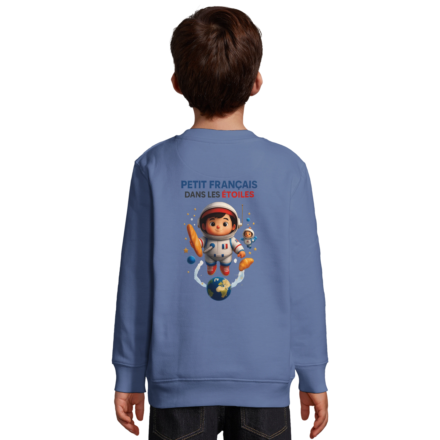 Sweat-shirt garçon Petit Français dans les Étoiles - Coton Écologique et Polaire