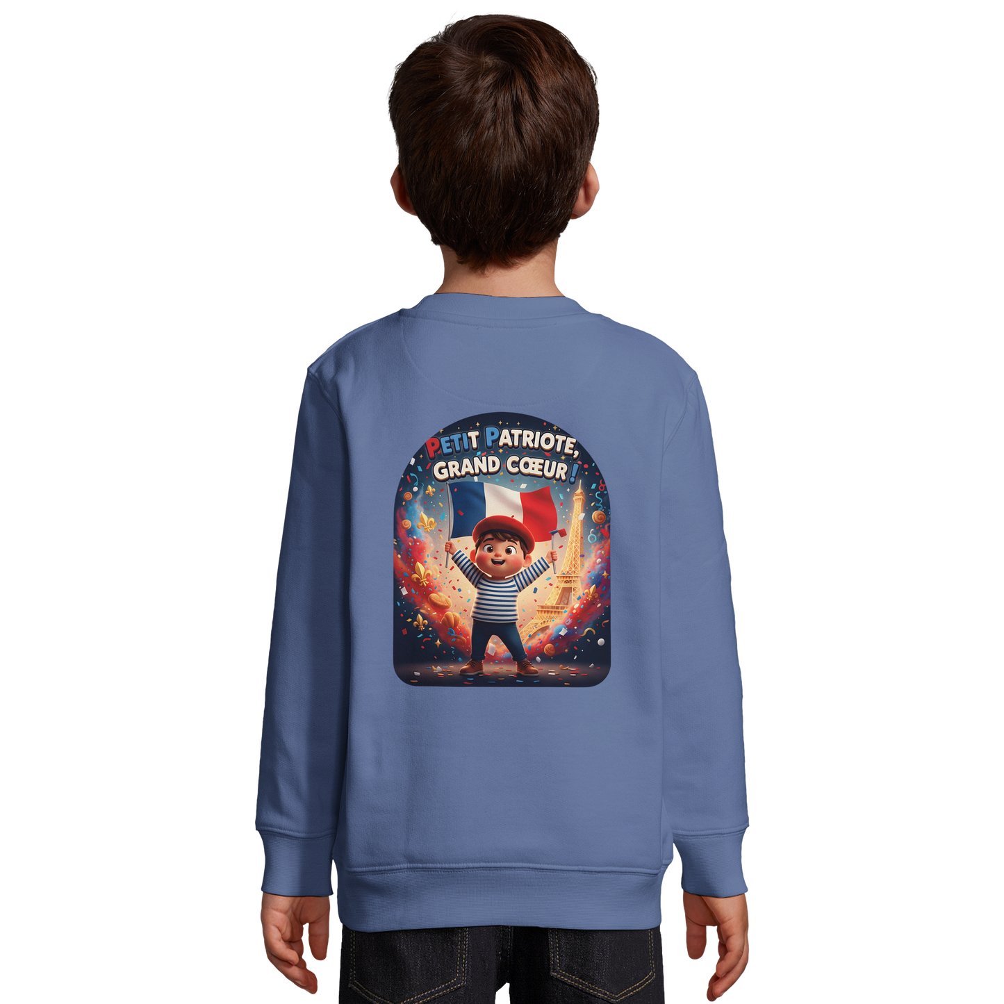 Sweat-shirt Garçon Petit Patriote - Coton Recyclé Confortable