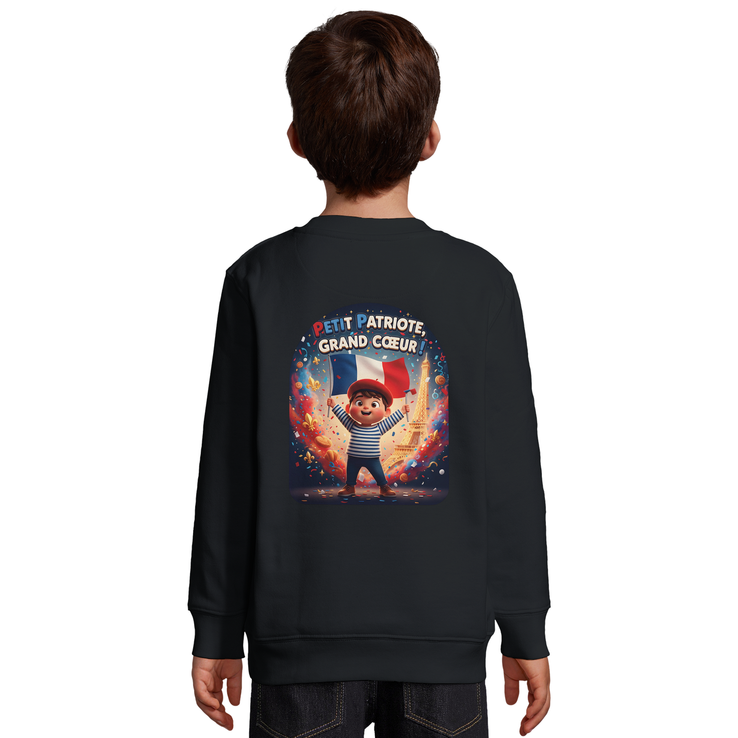 Sweat-shirt Garçon Petit Patriote - Coton Recyclé Confortable