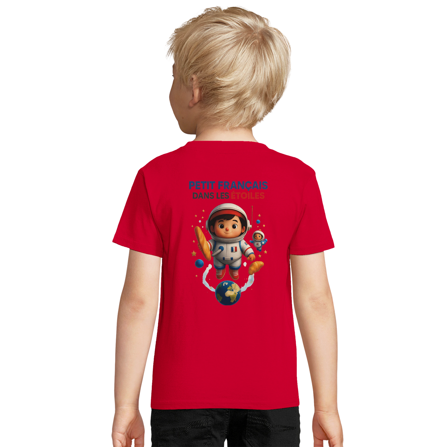 T-shirt garçon Petit Français Dans les Étoiles – 100% Coton Bio