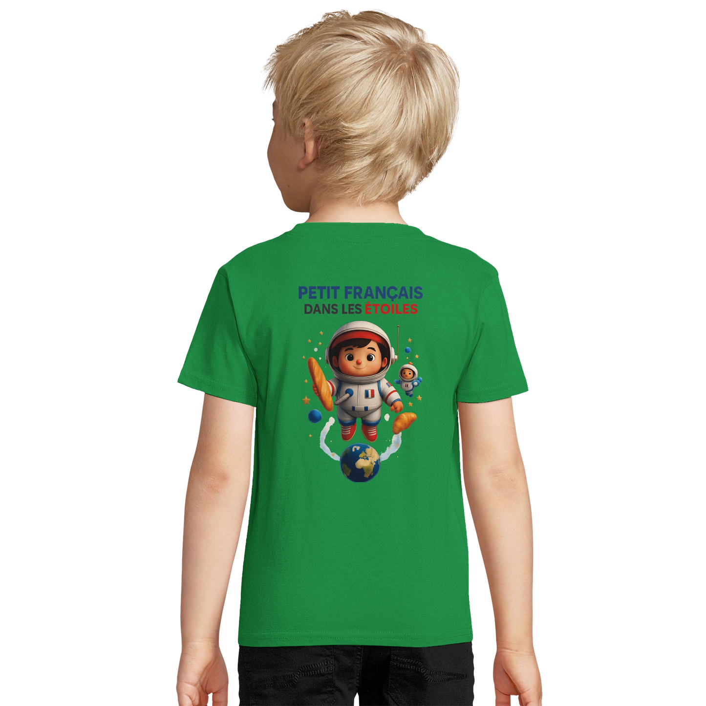 T-shirt garçon Petit Français Dans les Étoiles – 100% Coton Bio