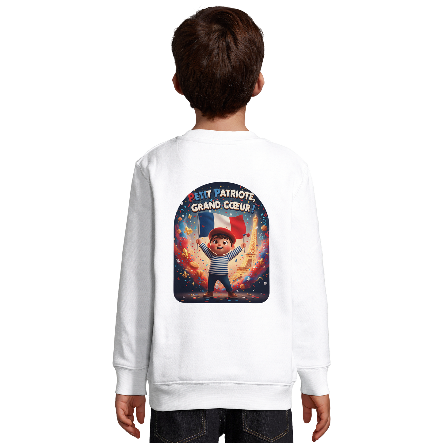 Sweat-shirt Garçon Petit Patriote - Coton Recyclé Confortable