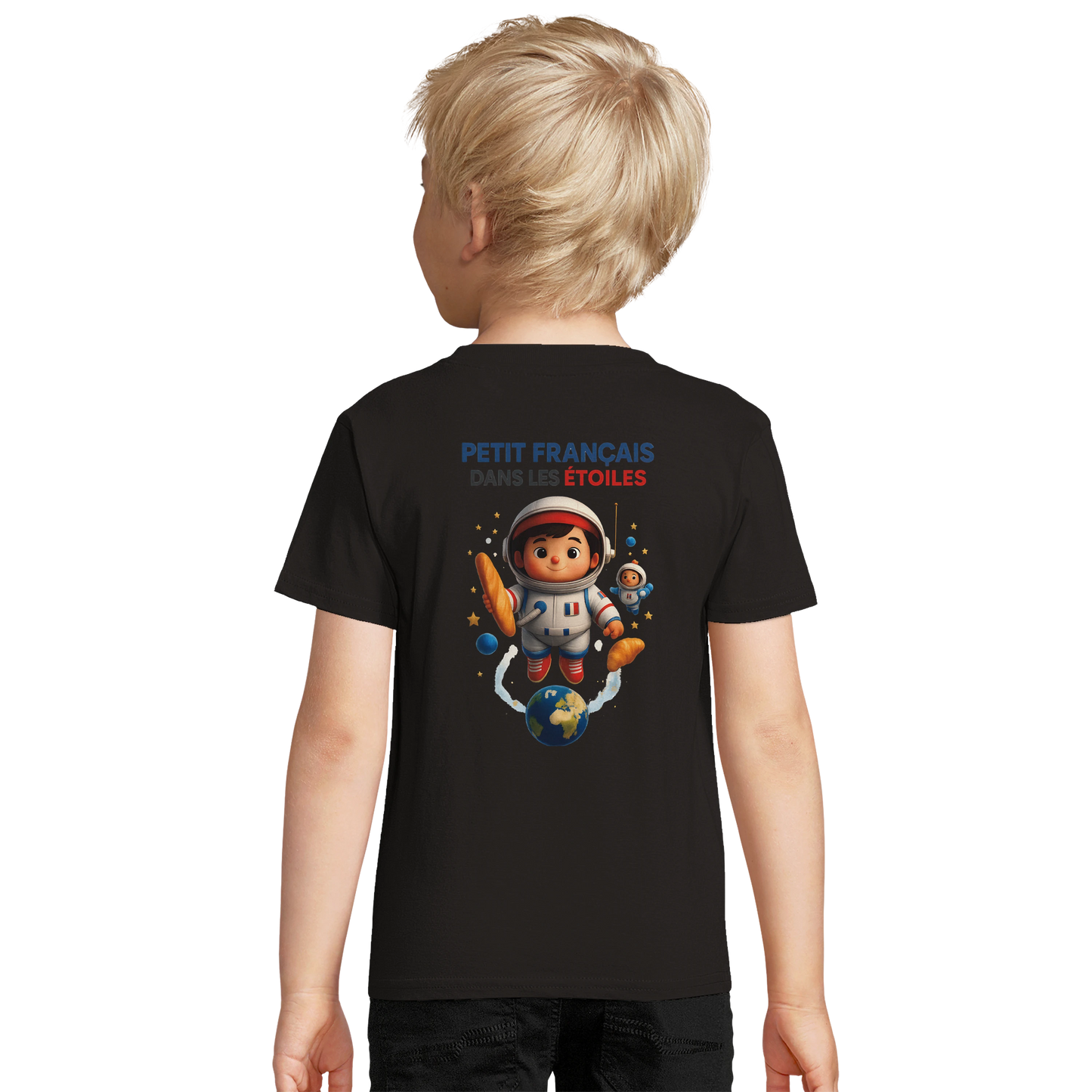 T-shirt garçon Petit Français Dans les Étoiles – 100% Coton Bio