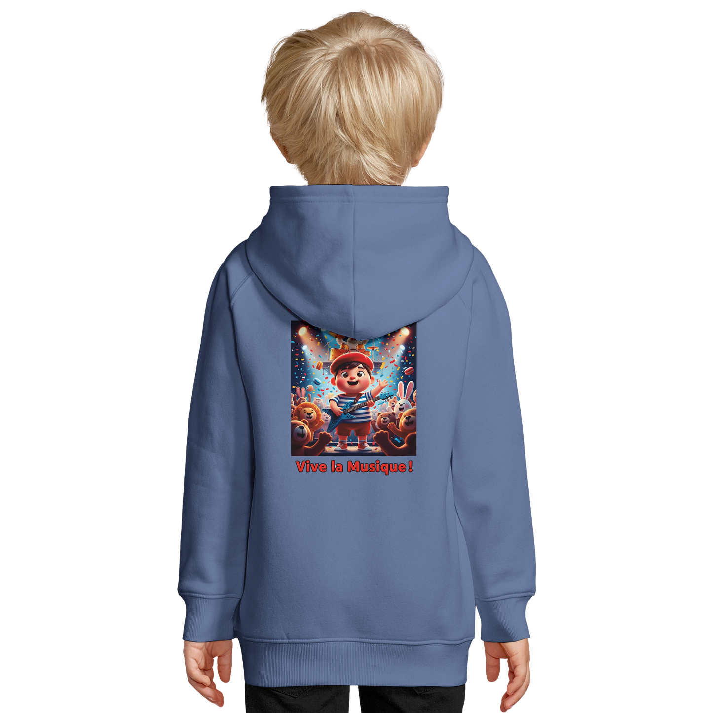 Sweat à Capuche Garçon Rock'n Français - Coton Bio et Durable