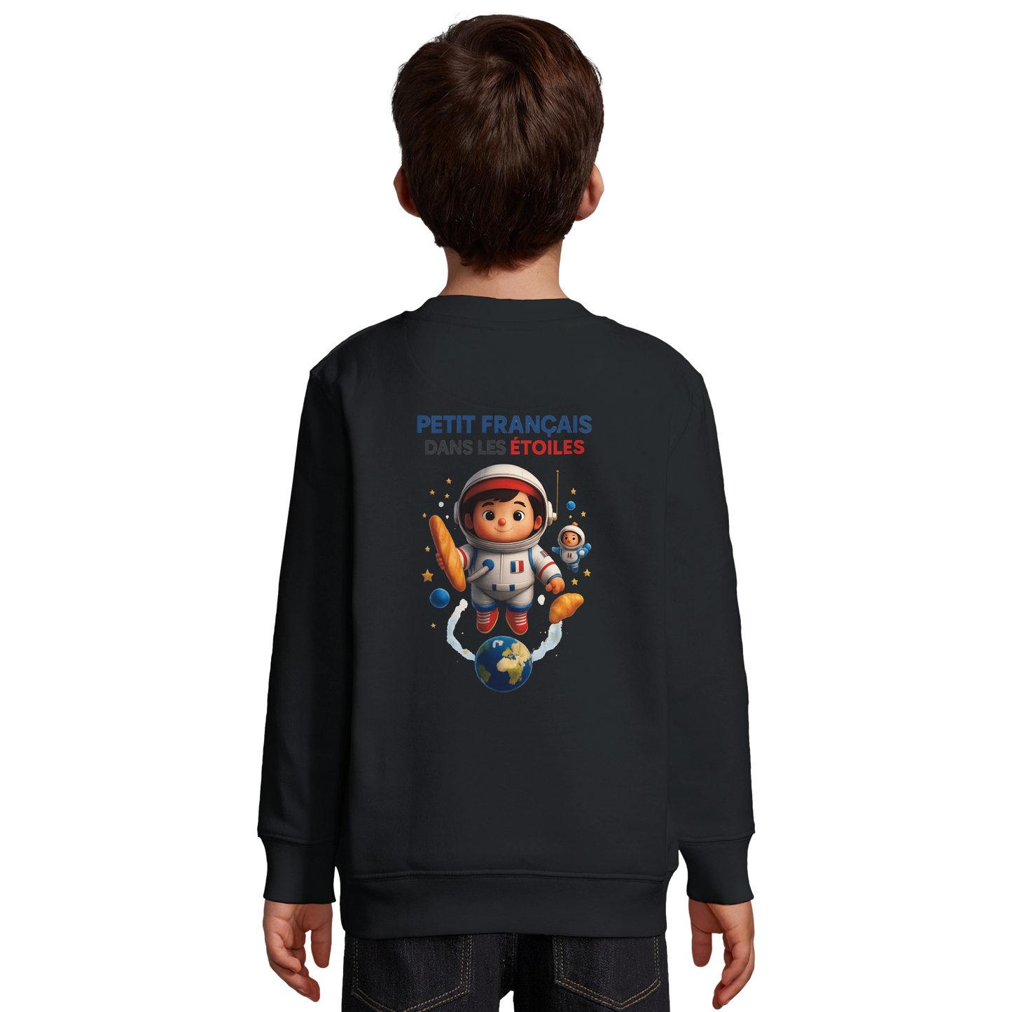 Sweat-shirt garçon Petit Français dans les Étoiles - Coton Écologique et Polaire