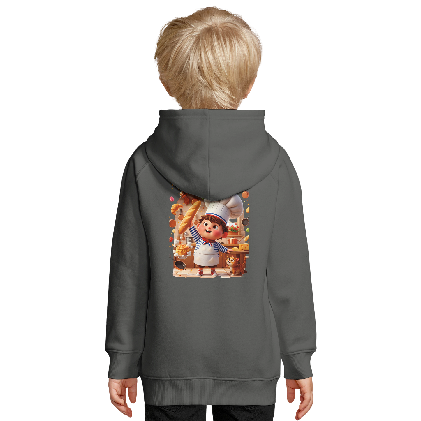 Sweat à Capuche Enfant - Design Petit Chef Grand Festin - Coton Bio