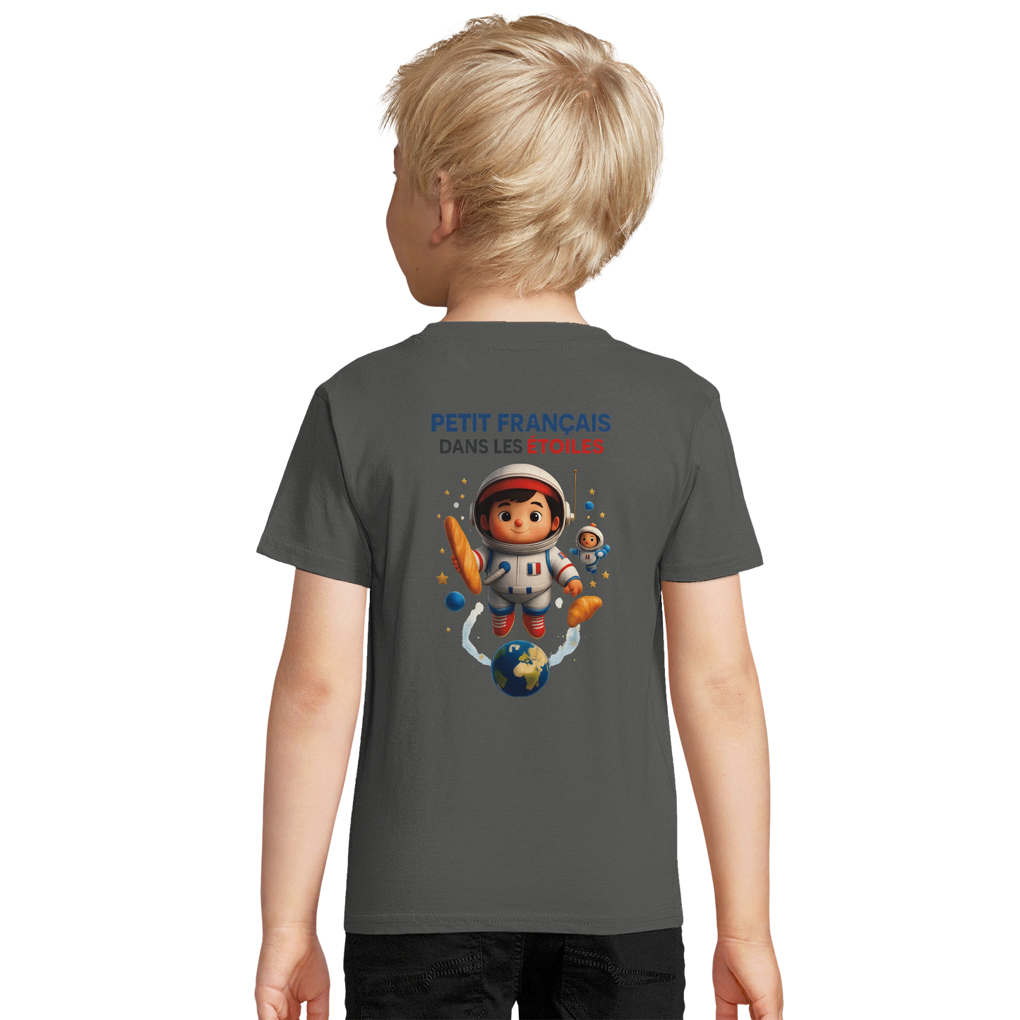 T-shirt garçon Petit Français Dans les Étoiles – 100% Coton Bio