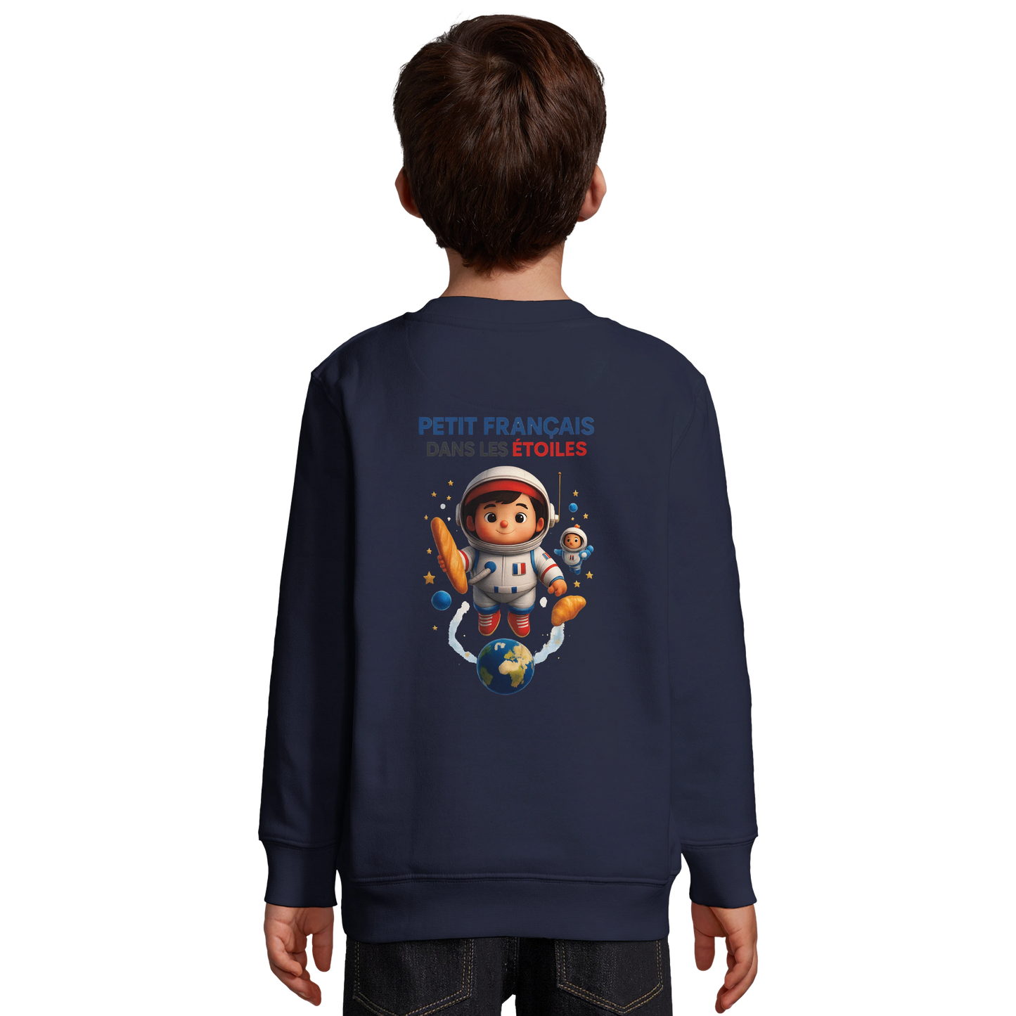 Sweat-shirt garçon Petit Français dans les Étoiles - Coton Écologique et Polaire