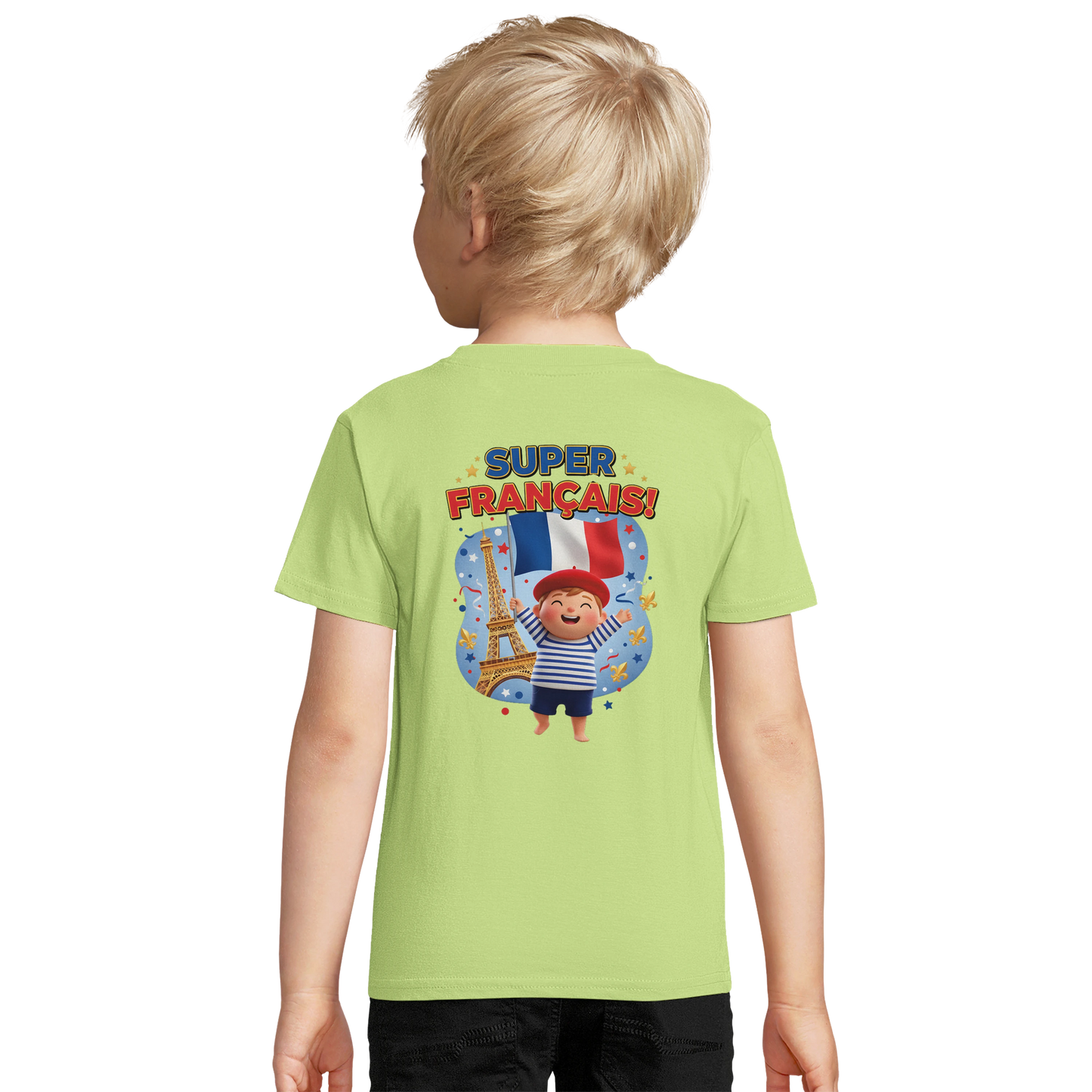 T-shirt Garçon Super Français - 100% Coton Bio
