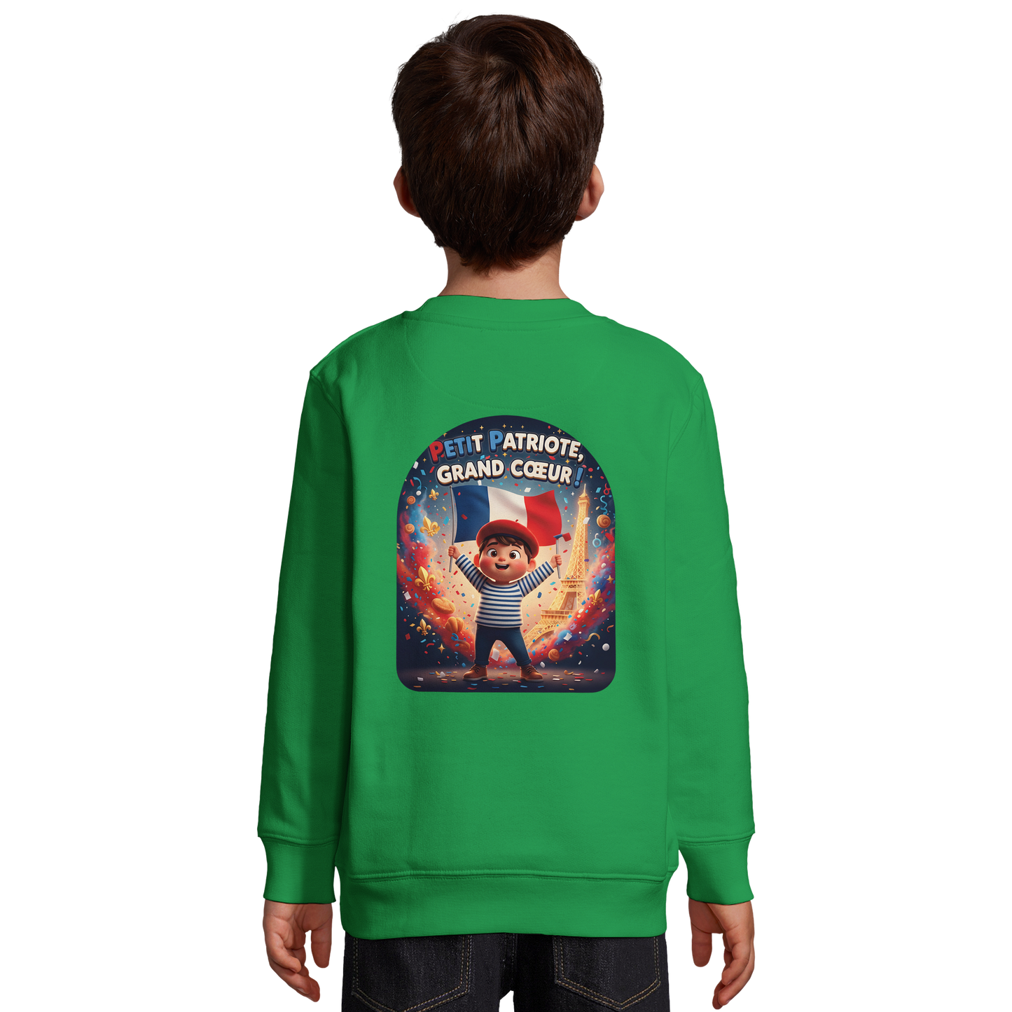 Sweat-shirt Garçon Petit Patriote - Coton Recyclé Confortable