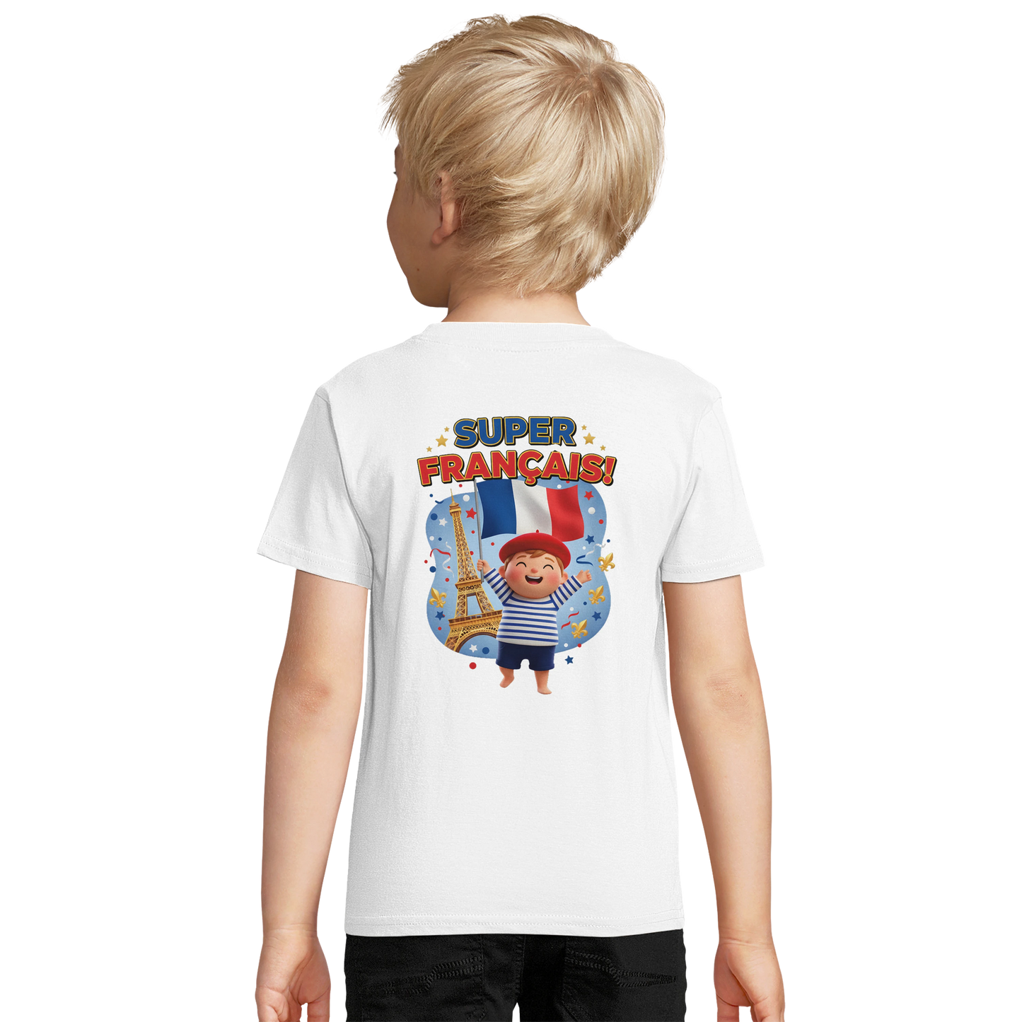 T-shirt Garçon Super Français - 100% Coton Bio