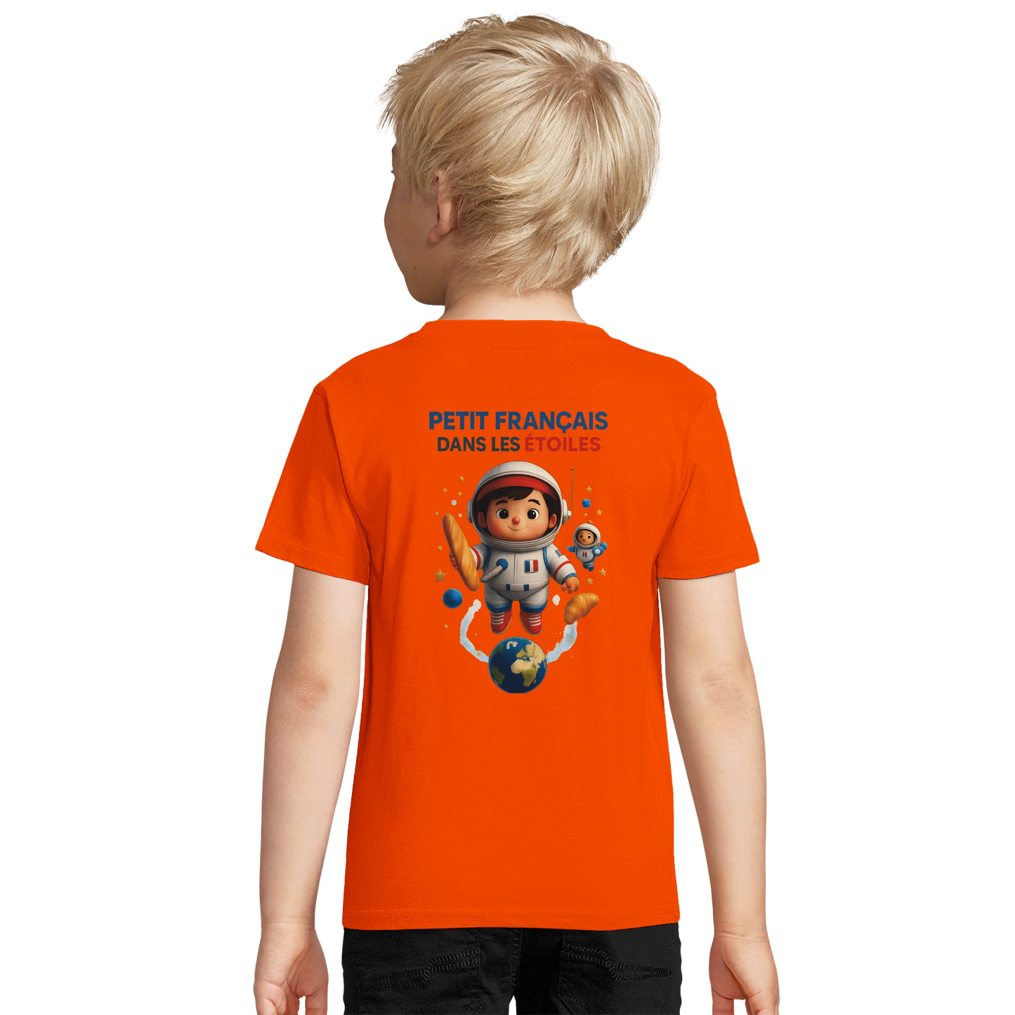 T-shirt garçon Petit Français Dans les Étoiles – 100% Coton Bio
