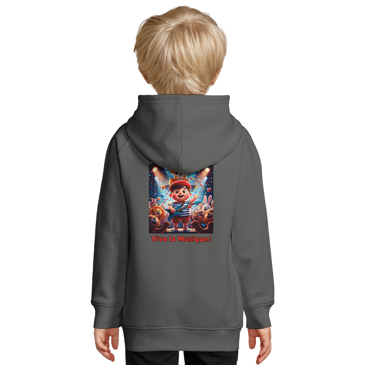 Sweat à Capuche Garçon Rock'n Français - Coton Bio et Durable