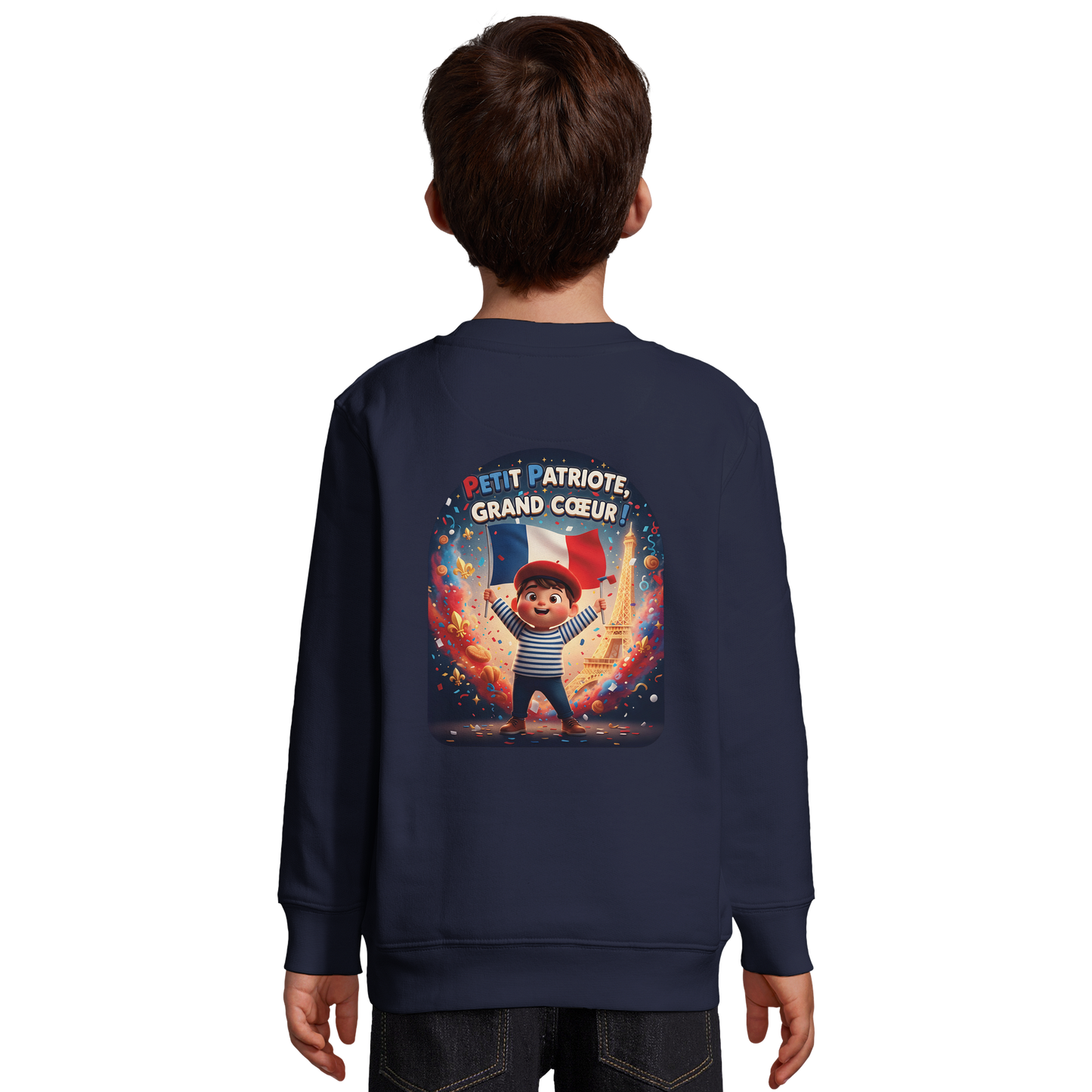 Sweat-shirt Garçon Petit Patriote - Coton Recyclé Confortable