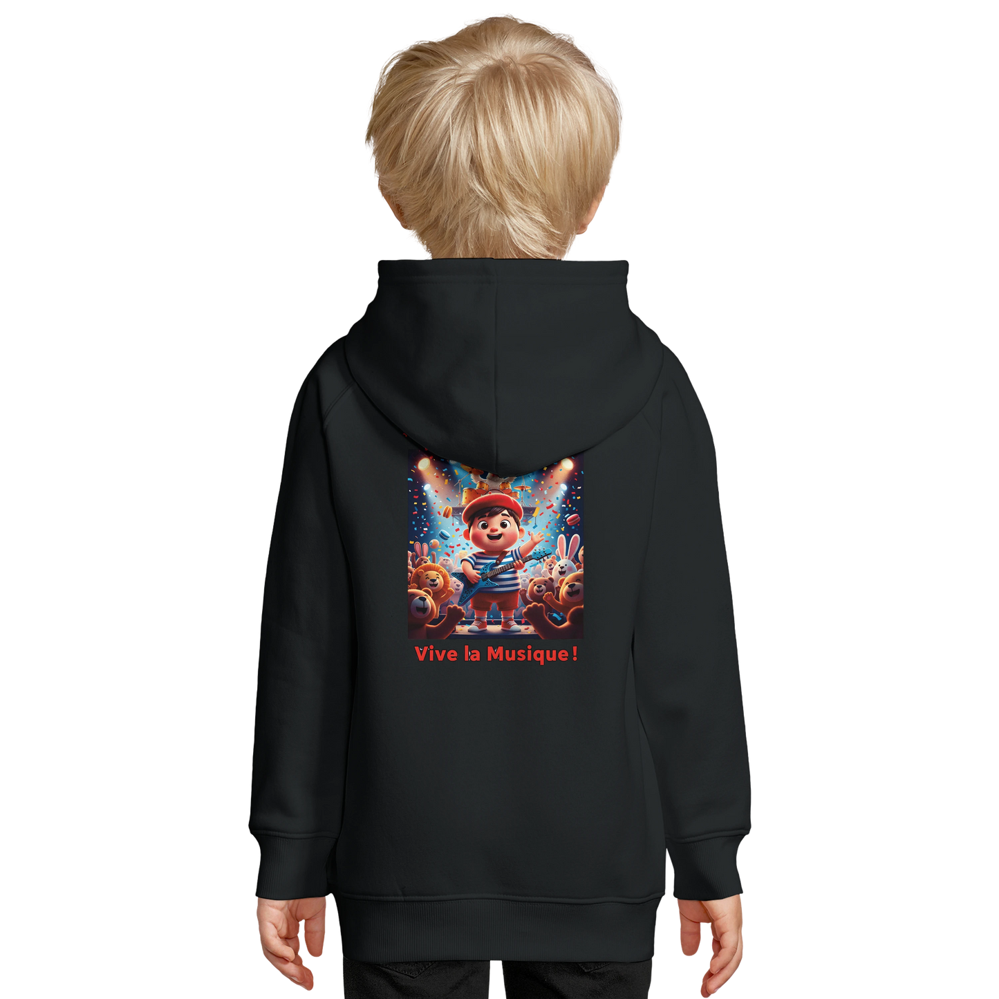 Sweat à Capuche Garçon Rock'n Français - Coton Bio et Durable