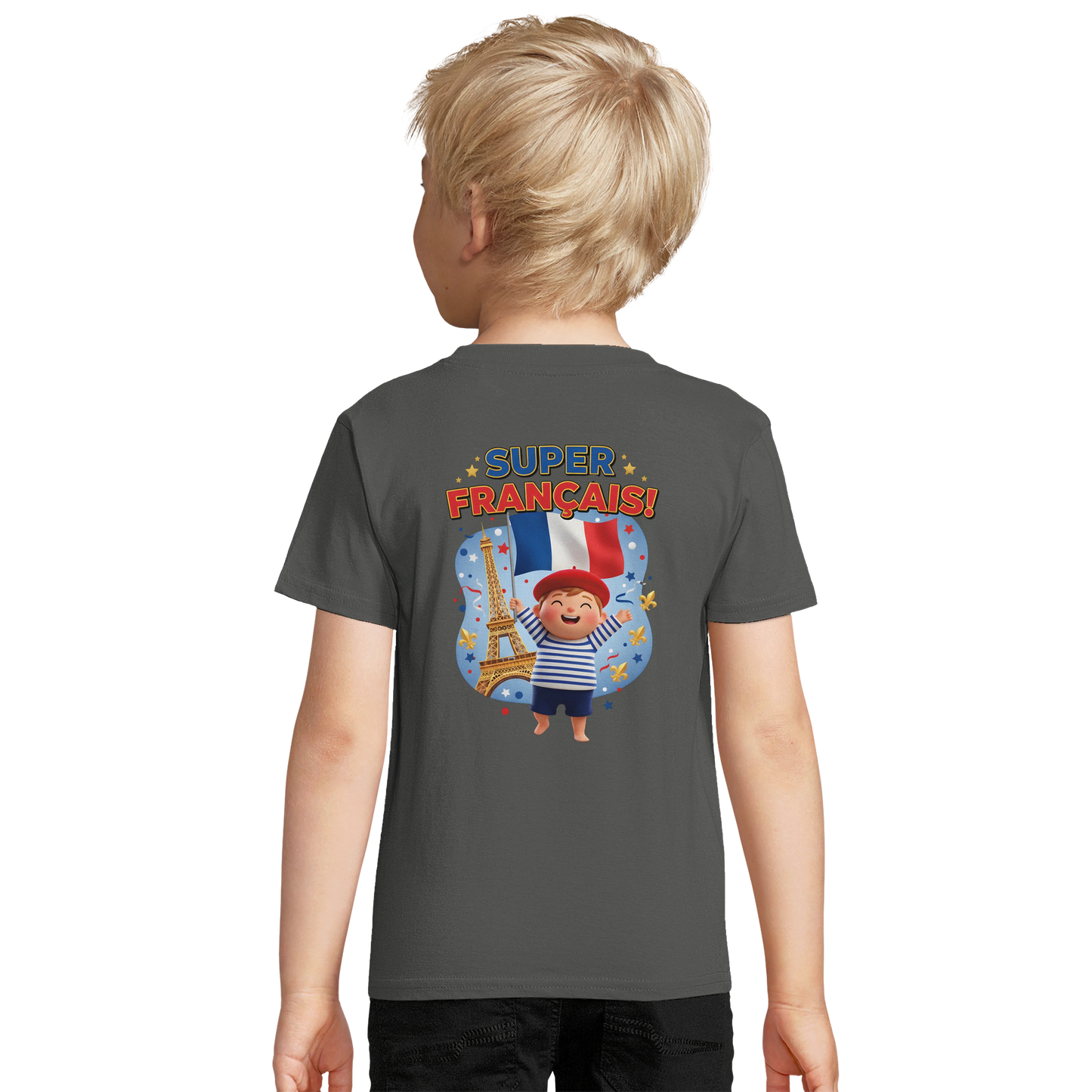 T-shirt Garçon Super Français - 100% Coton Bio