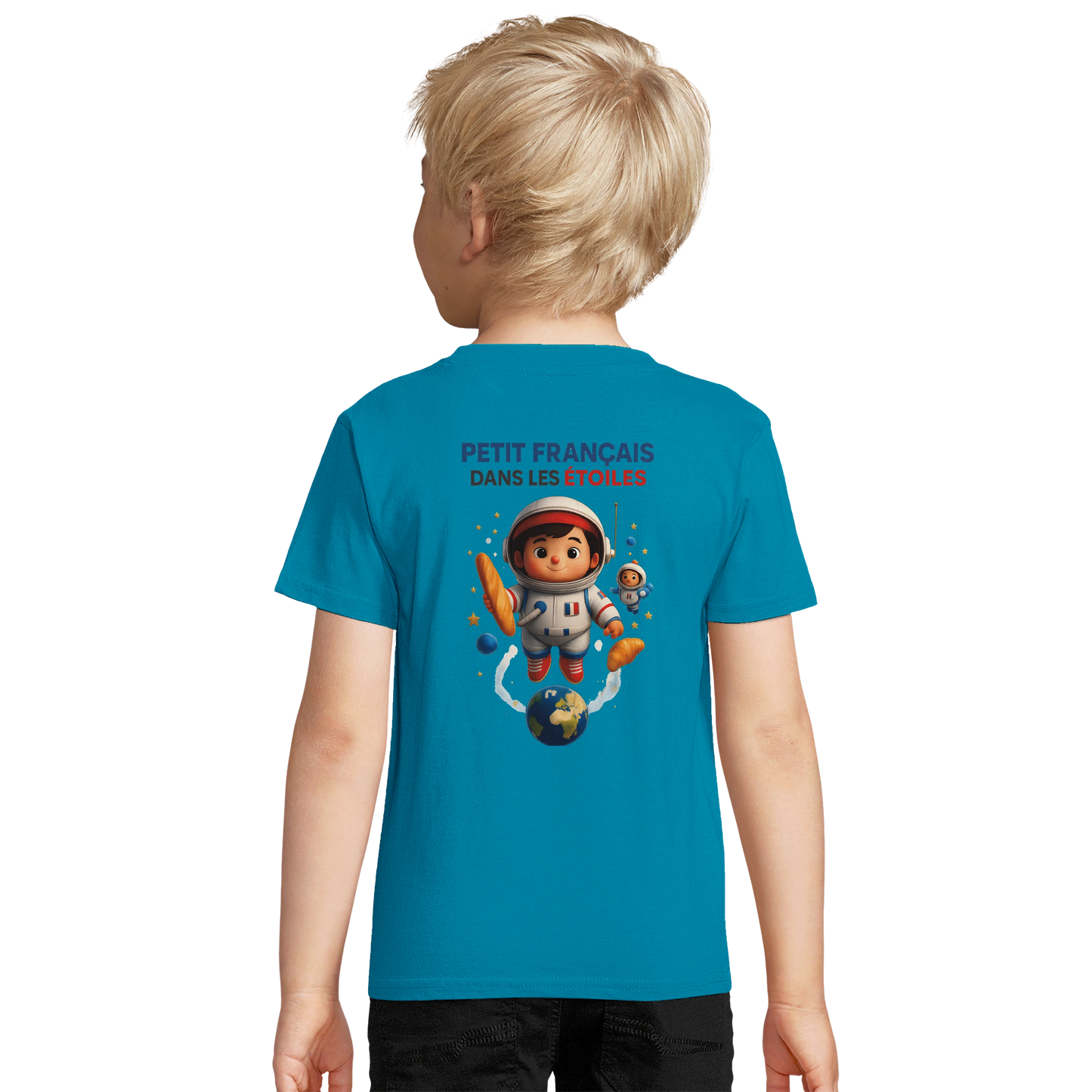 T-shirt garçon Petit Français Dans les Étoiles – 100% Coton Bio