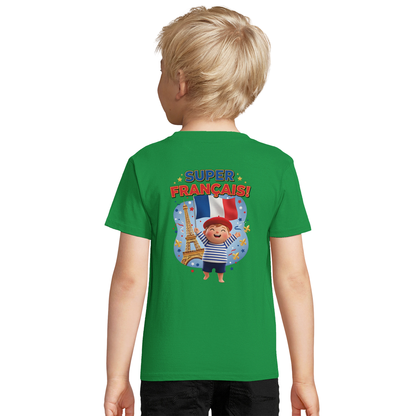 T-shirt Garçon Super Français - 100% Coton Bio
