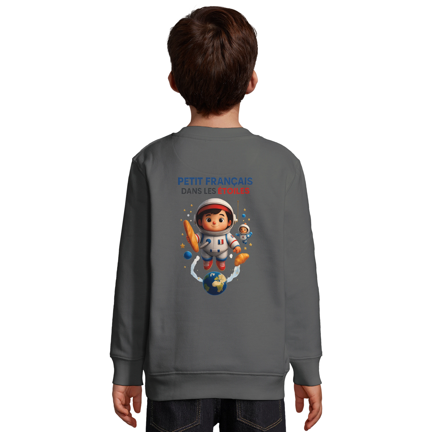 Sweat-shirt garçon Petit Français dans les Étoiles - Coton Écologique et Polaire