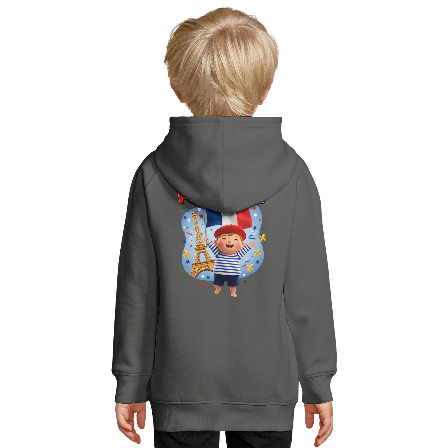 Sweat-shirt à Capuche Enfant - Design Super Français - Éco-responsable