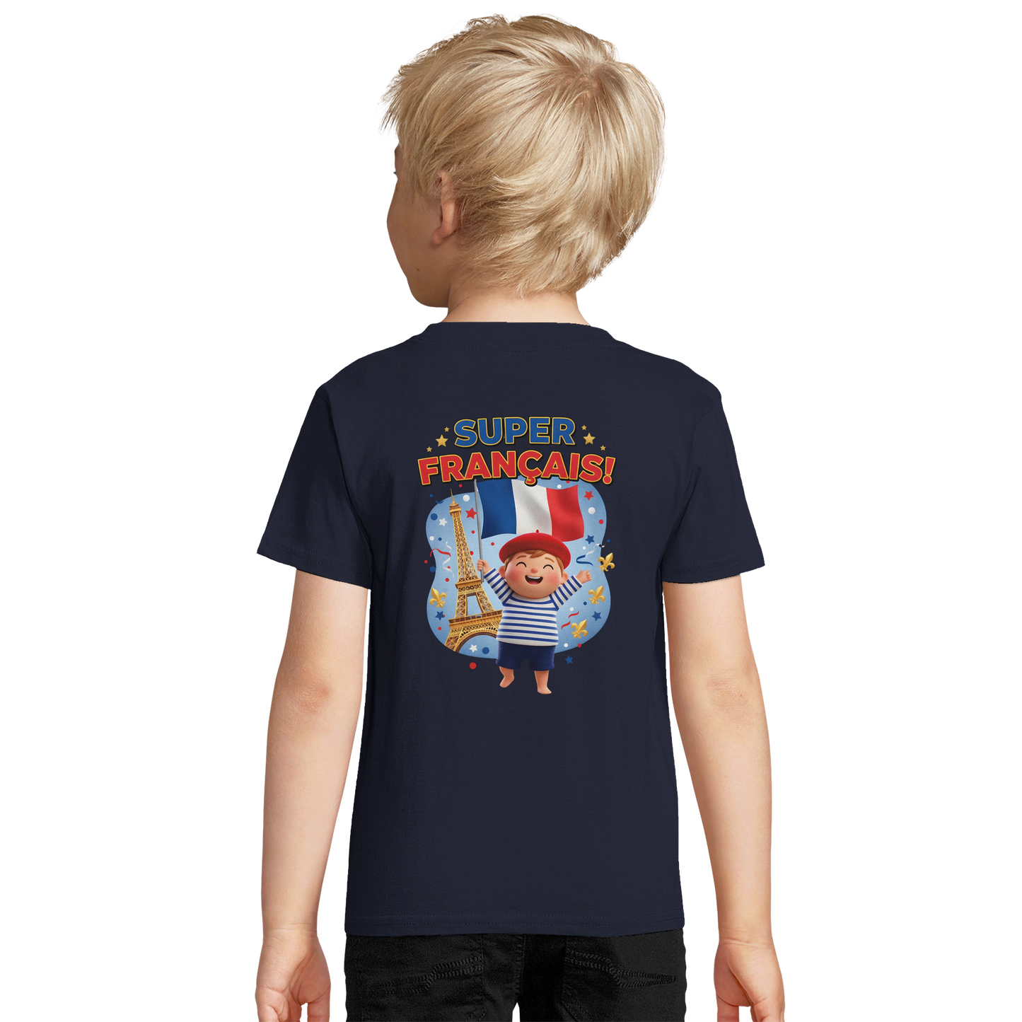 T-shirt Garçon Super Français - 100% Coton Bio