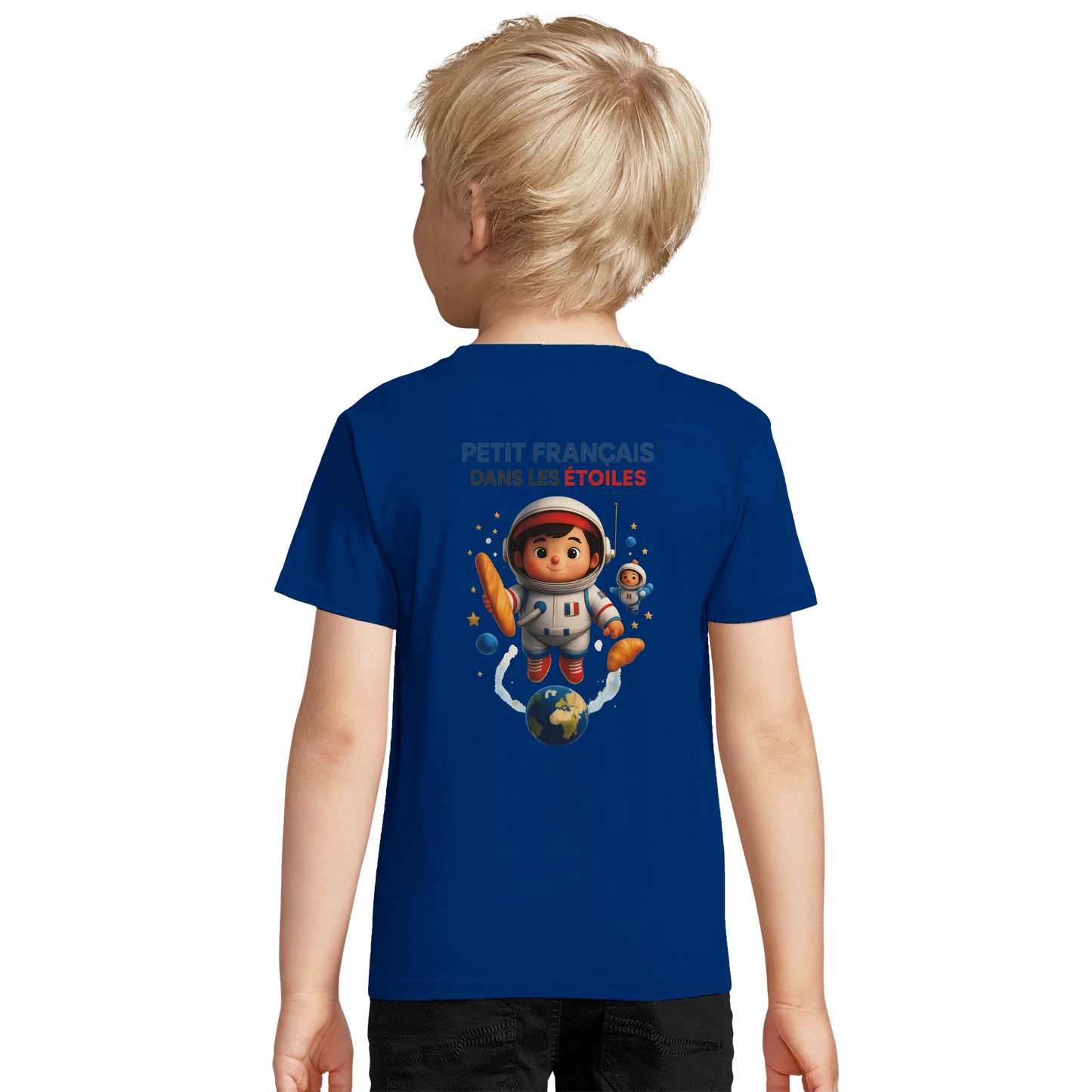 T-shirt garçon Petit Français Dans les Étoiles – 100% Coton Bio
