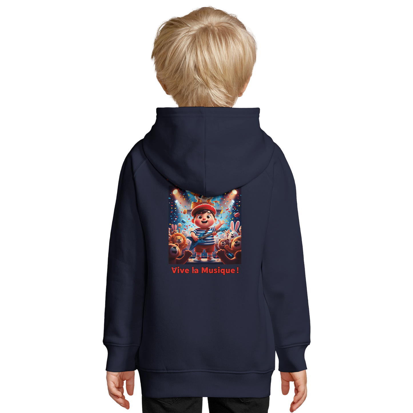 Sweat à Capuche Garçon Rock'n Français - Coton Bio et Durable