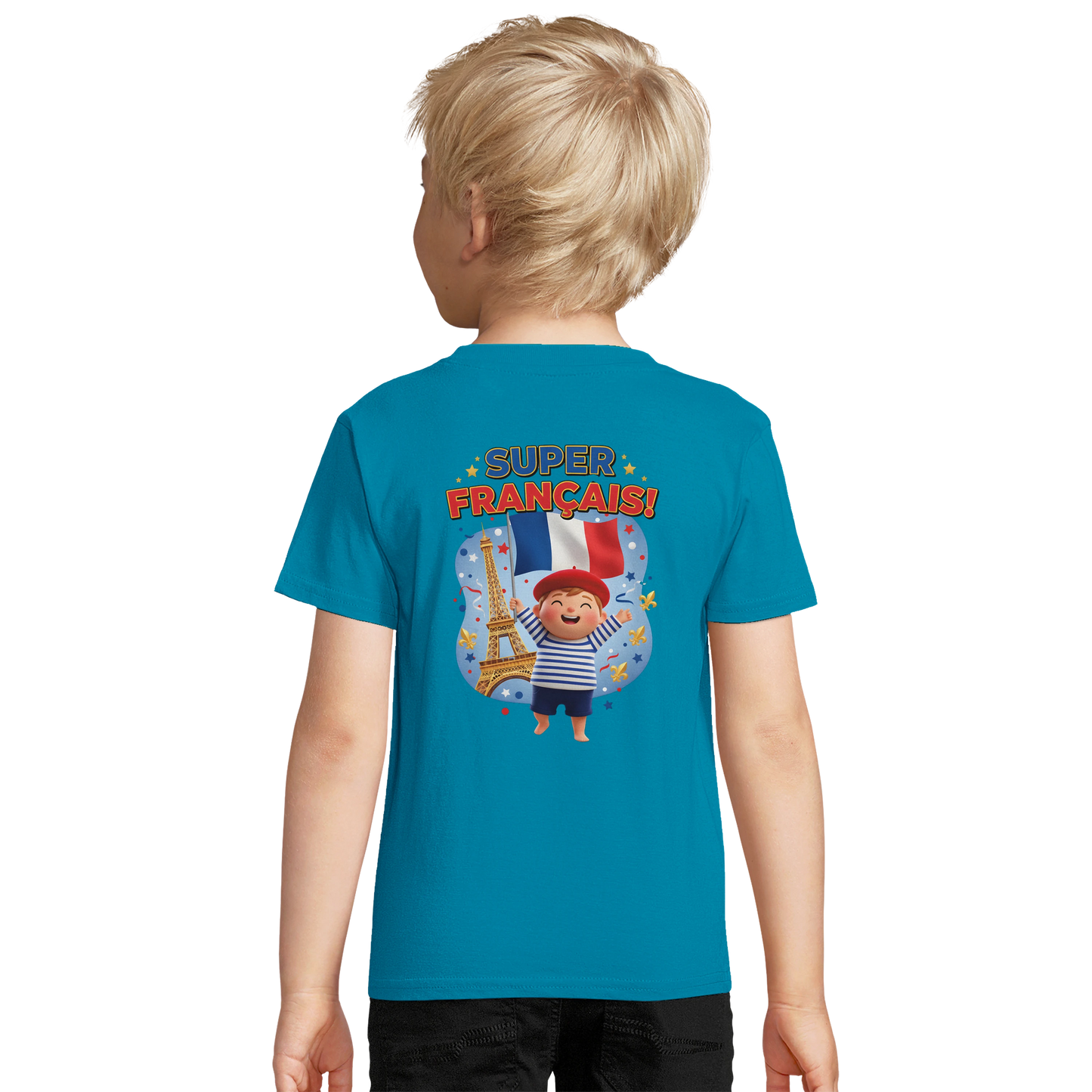 T-shirt Garçon Super Français - 100% Coton Bio