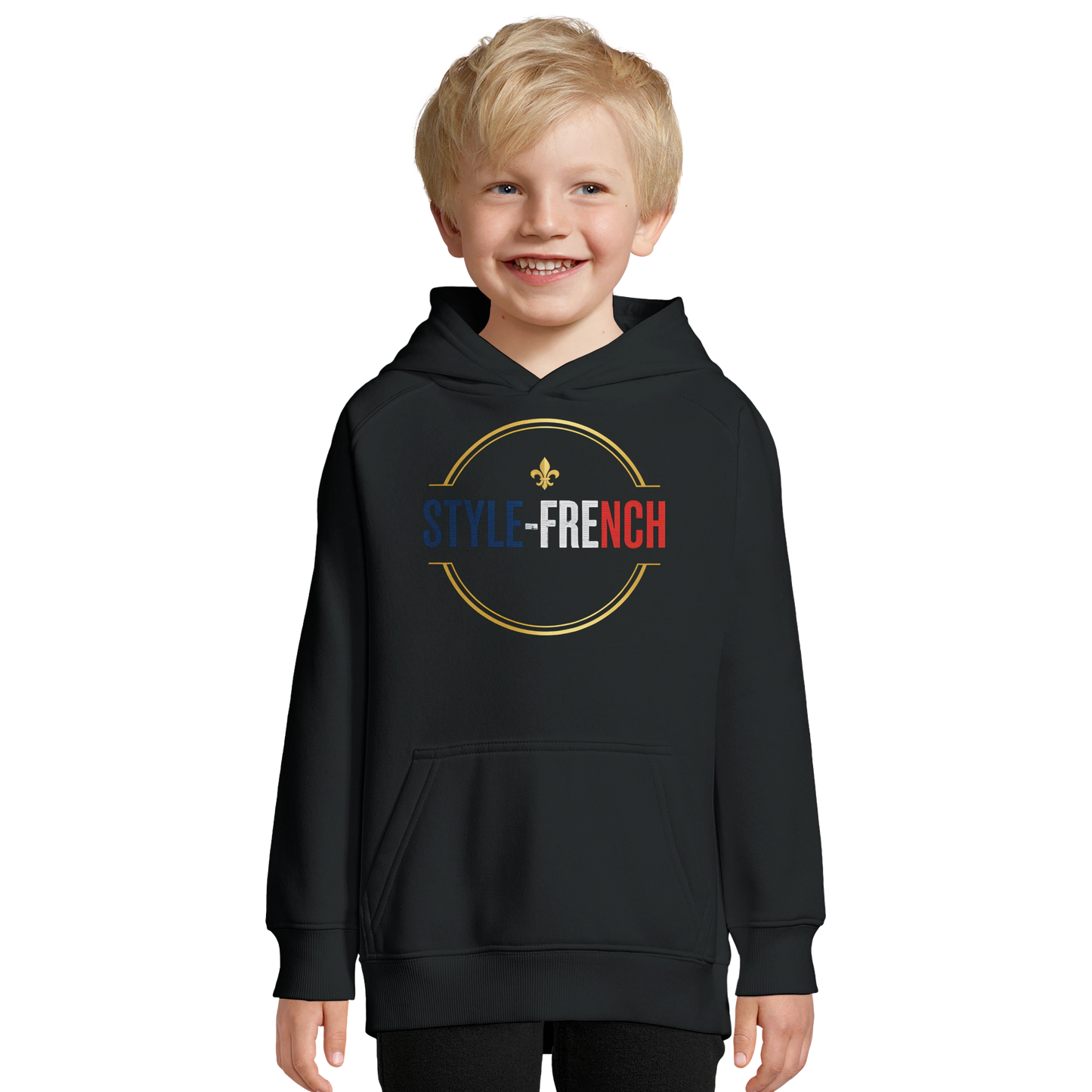 Sweat à Capuche Garçon Rock'n Français - Coton Bio et Durable