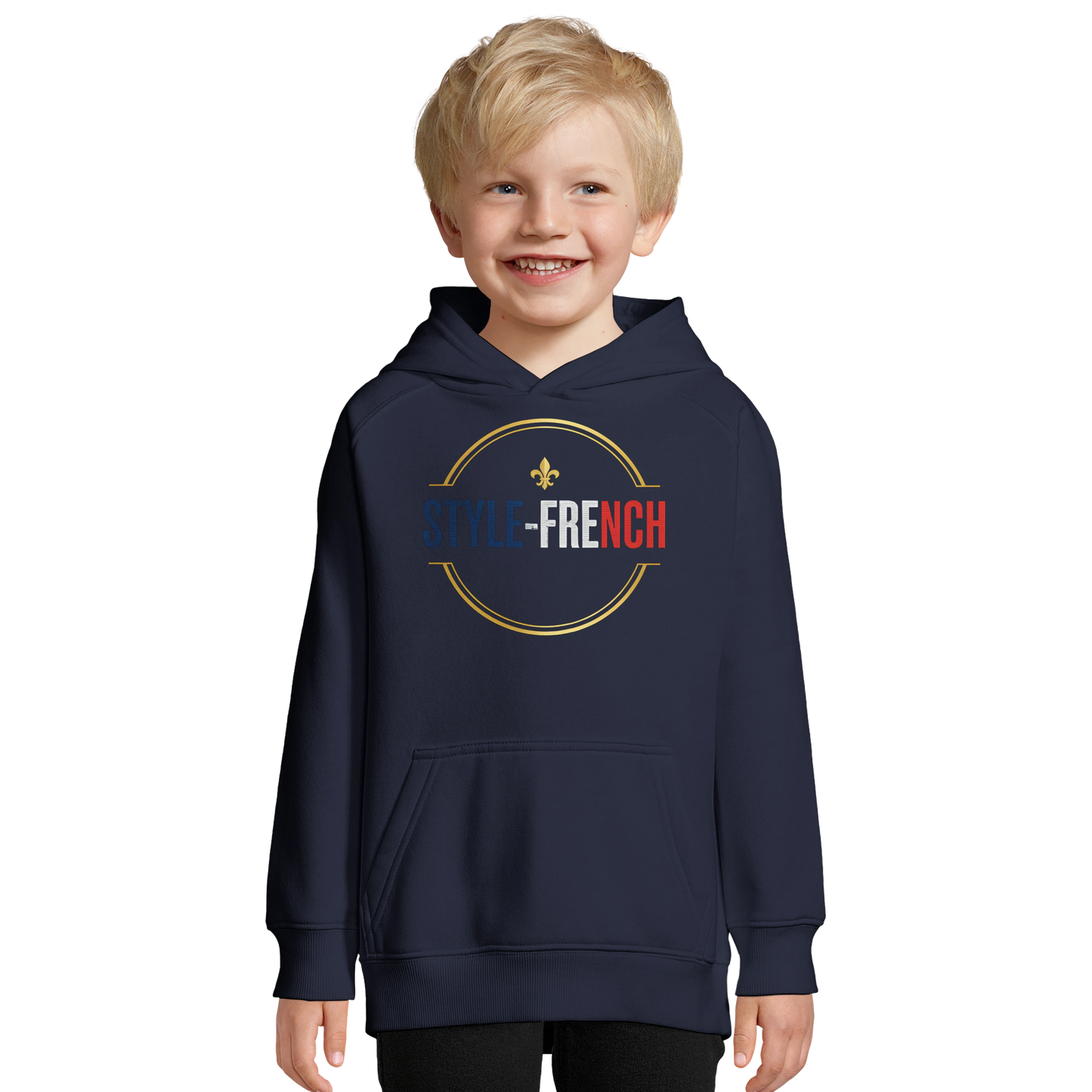 Sweat à Capuche Garçon Rock'n Français - Coton Bio et Durable