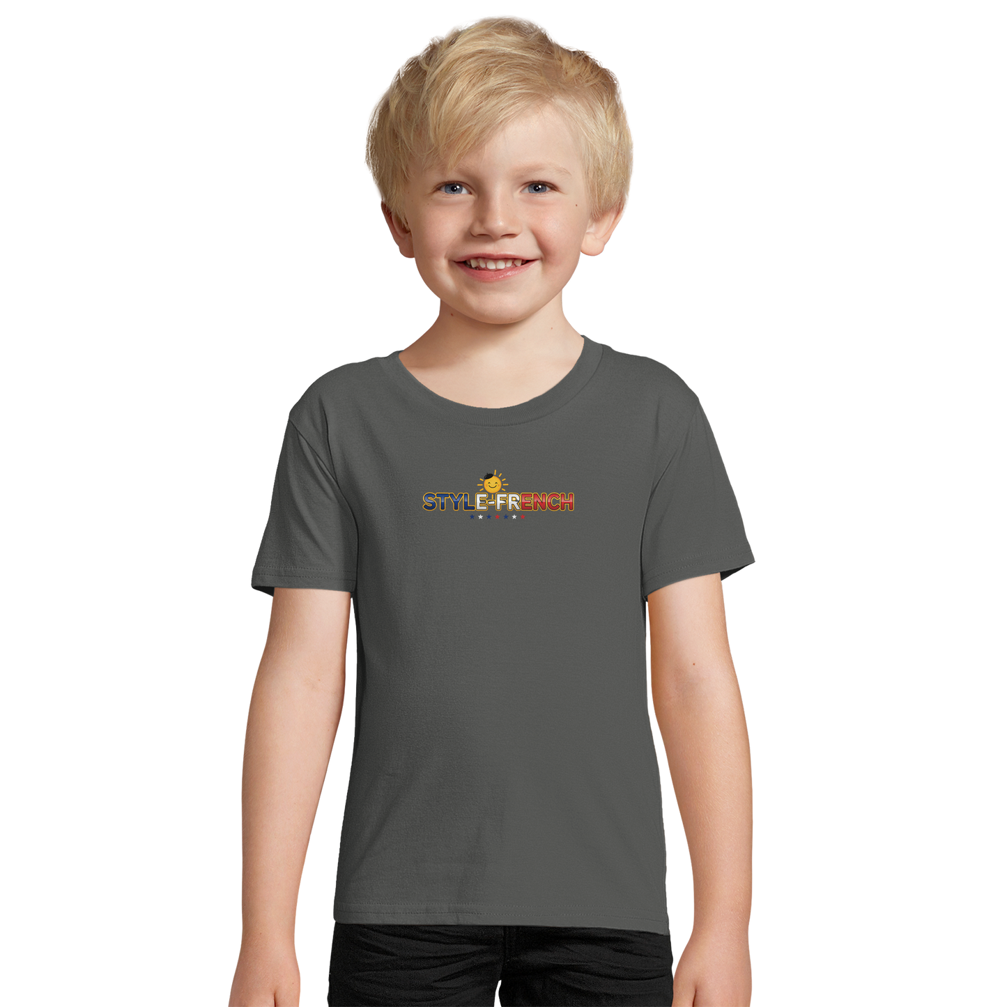 Organic slim-fit T-shirt for boys Little Knight of France | SOL'S Pioneer Kids 03578