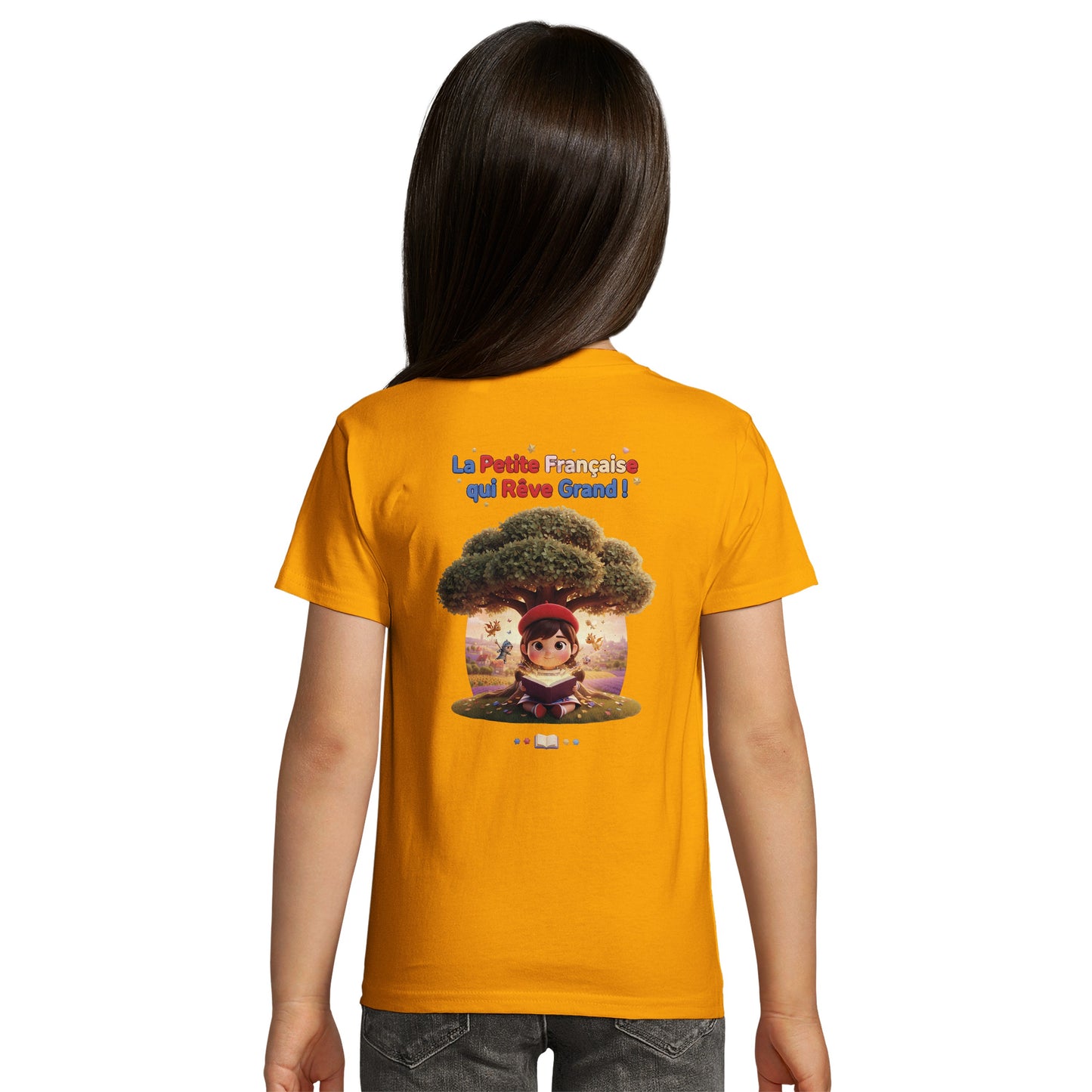 T-Shirt Fille - La Petite Française Qui Rêve Grand - 100% Coton Bio