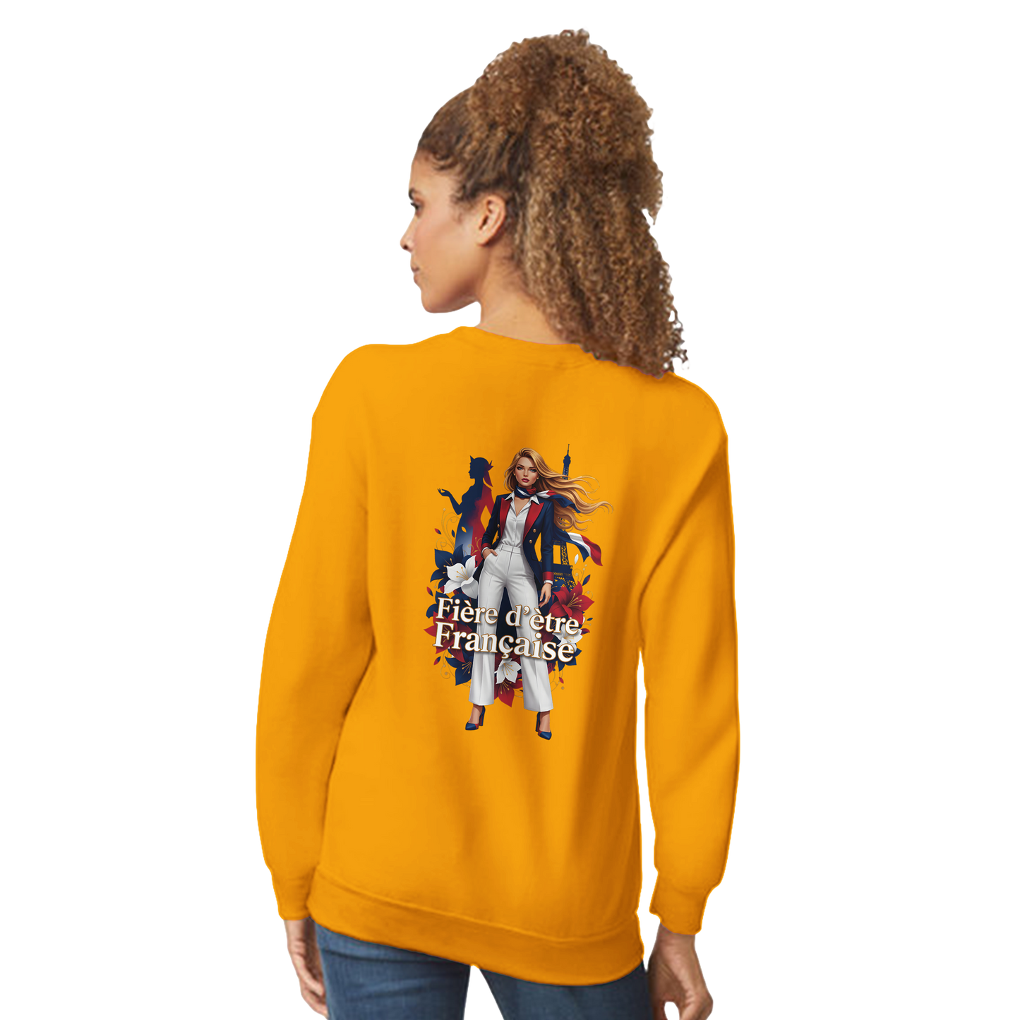 Sweat-shirt Femme Fière d'être Française - Coupe Classique Premium