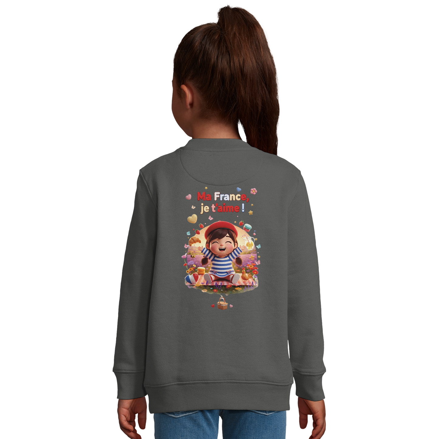 Ma France Je T'aime Sweat-shirt pour Enfant - Coton Bio Confortable