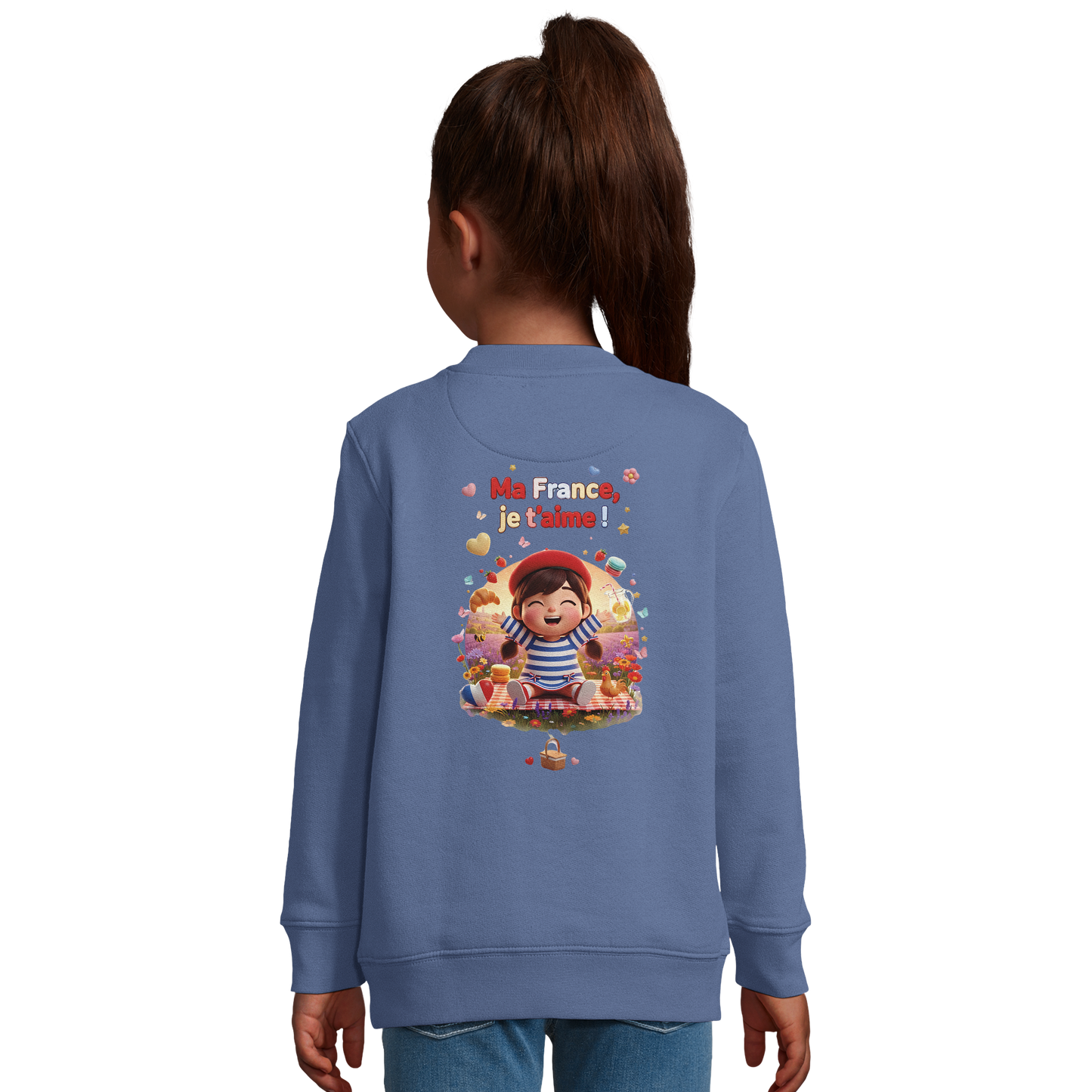 Ma France Je T'aime Sweat-shirt pour Enfant - Coton Bio Confortable